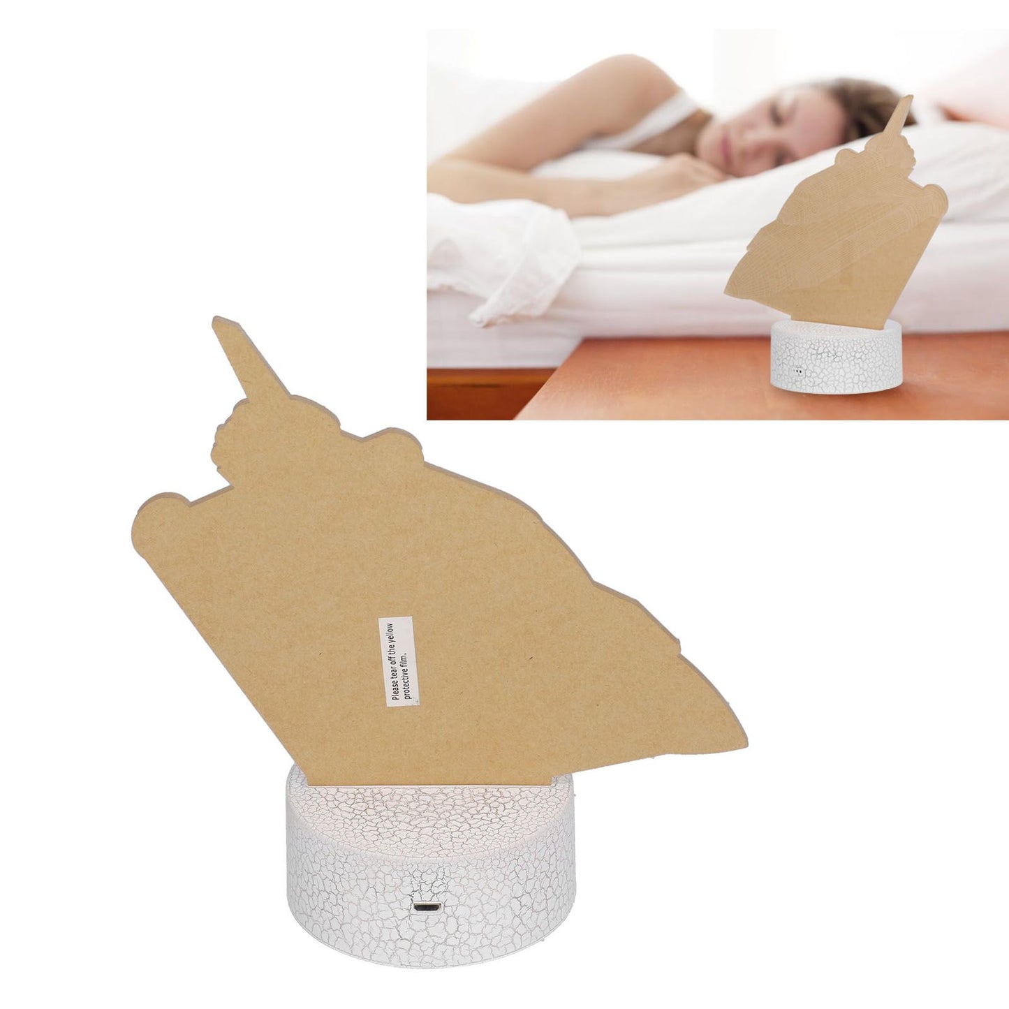 3D Night Light 16 Colors Dimmable 4 Flash Modes Remote Control Touch Switch Spaceship Series Lamp Gift for Kids