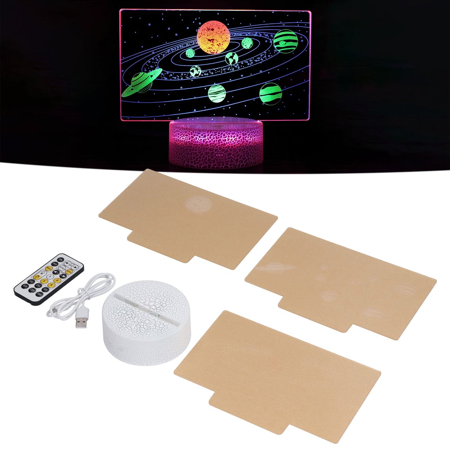 3D Night Light 16 Colors Dimmable Remote Control Smart Touch 3D Lamp for Birthday Gifts