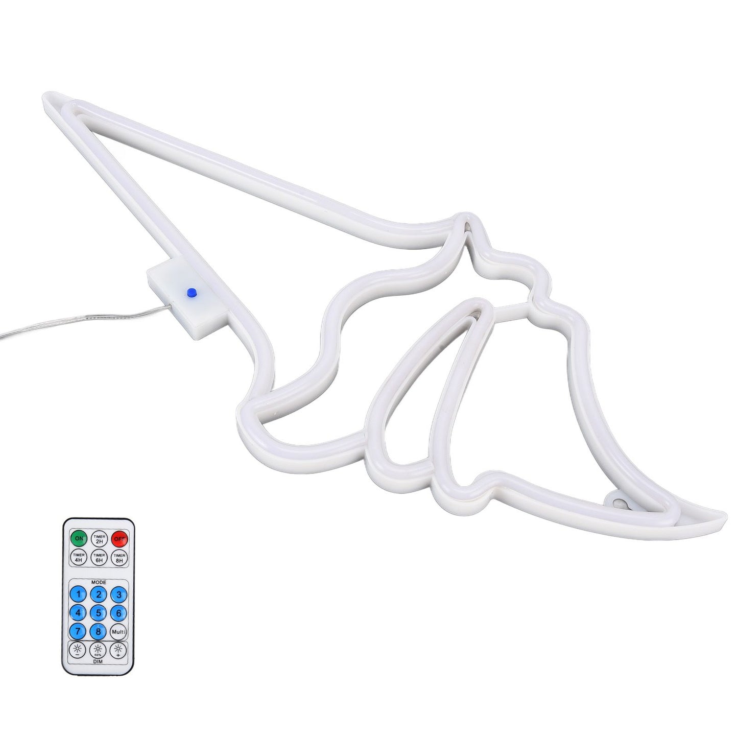 LED Neon Light Ice Cream Waterproof Battery USB Powered Hangable Decorative Remote Control Neon Sign for Home Party(White Blue )