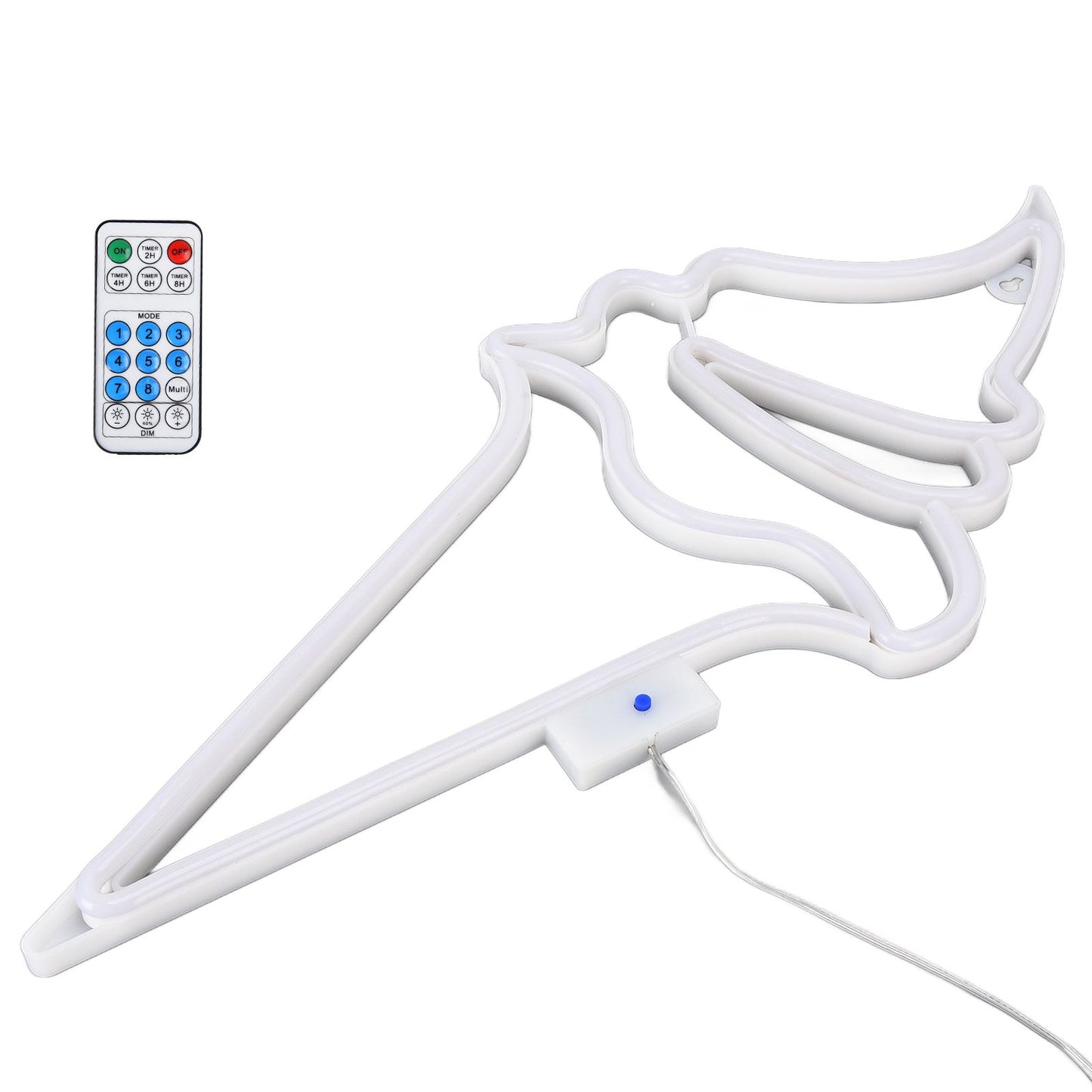 LED Neon Light Ice Cream Waterproof Battery USB Powered Hangable Decorative Remote Control Neon Sign for Home Party(Blue Pink )