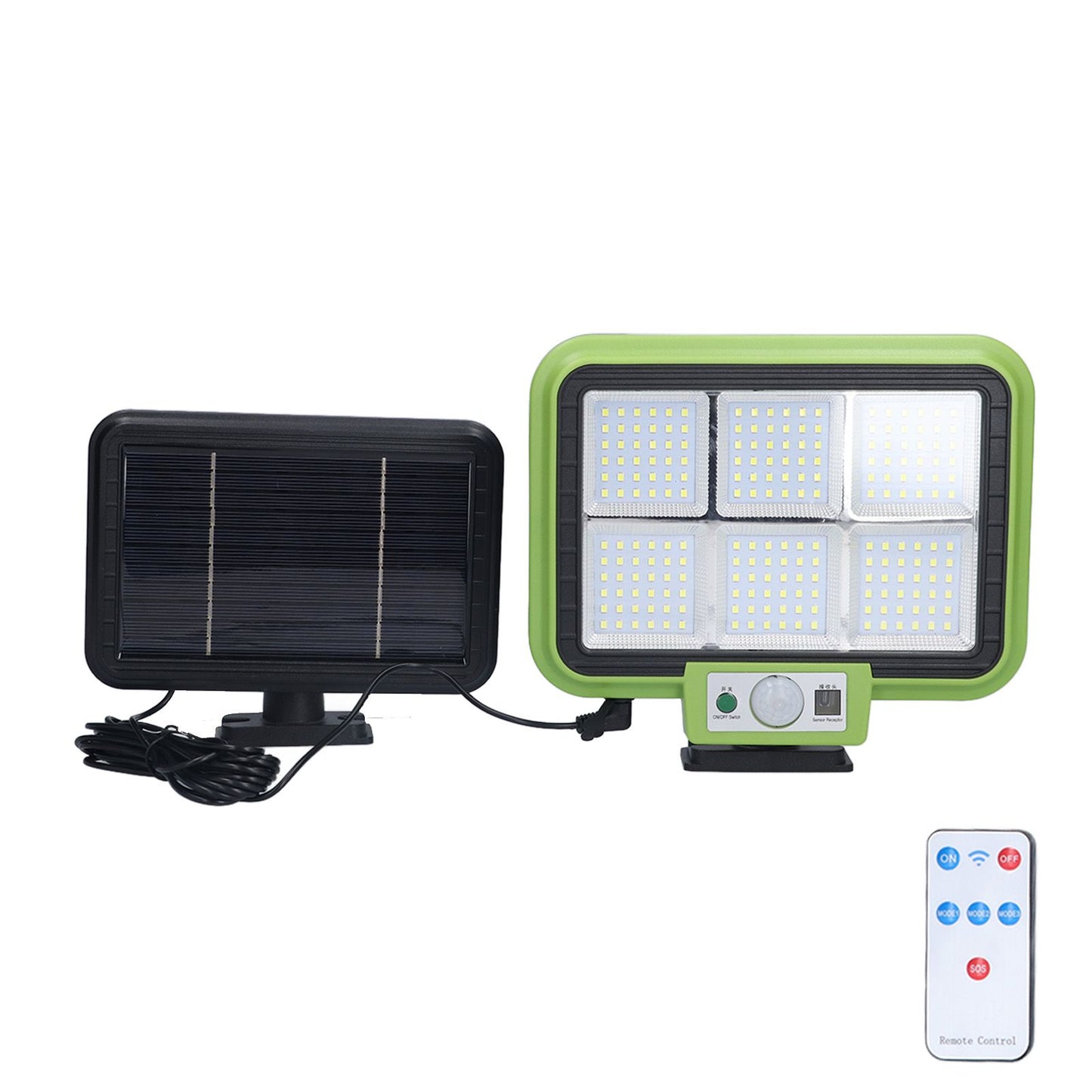Solar Light Rotatable Panels Rechargeable Battery Motion Sensor Function Waterproof Lighting Device for Yards