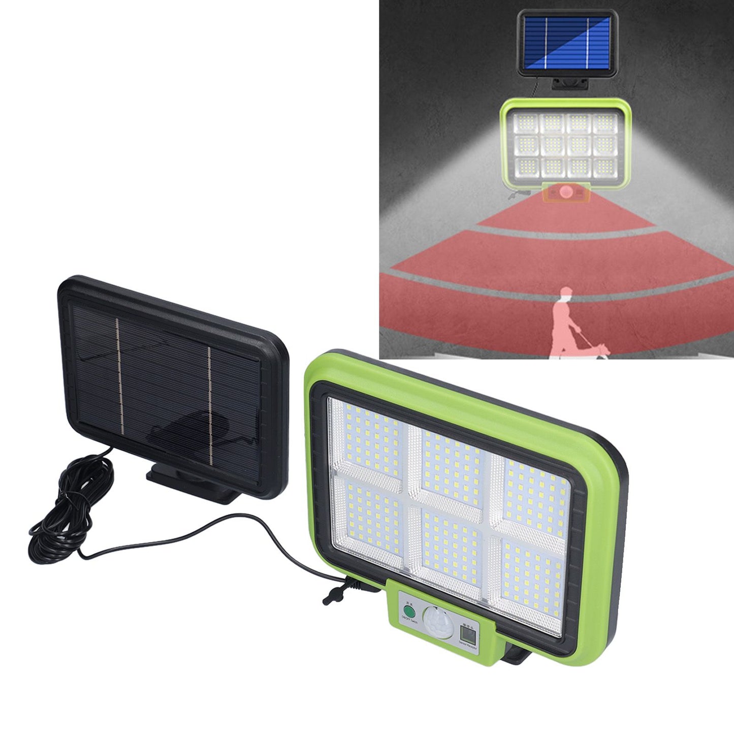 Solar Light Rotatable Panels Rechargeable Battery Motion Sensor Function Waterproof Lighting Device for Yards