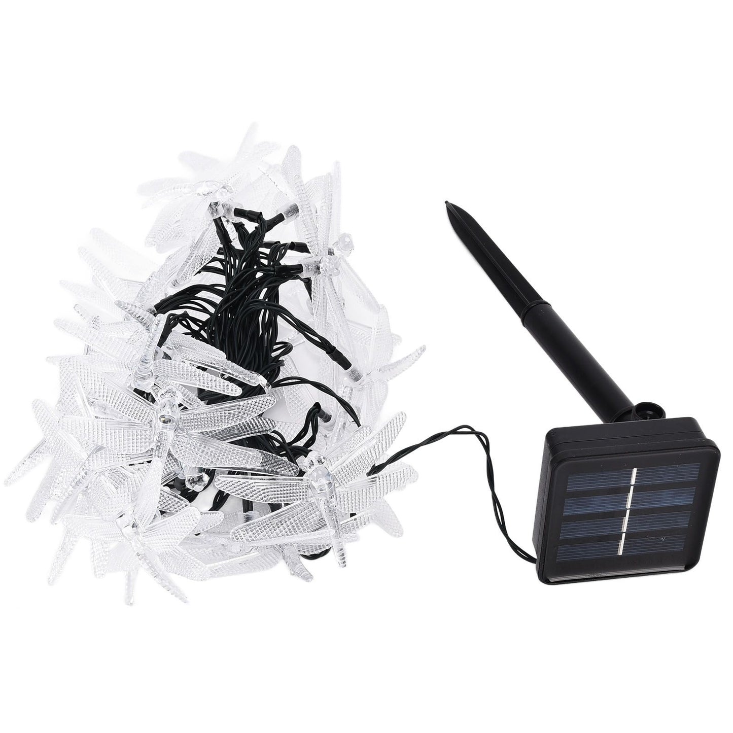 Dragonfly Solar String Lights 30LEDs Solar Powered Fairy Lights Waterproof Outdoor DecorationWarm Light
