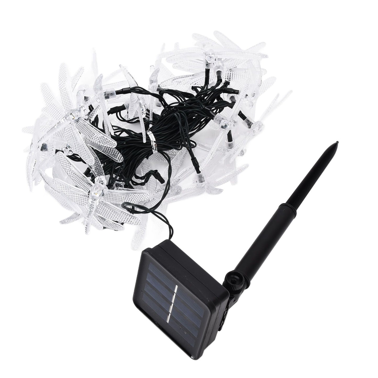 Dragonfly Solar String Lights 30LEDs Solar Powered Fairy Lights Waterproof Outdoor DecorationWarm Light