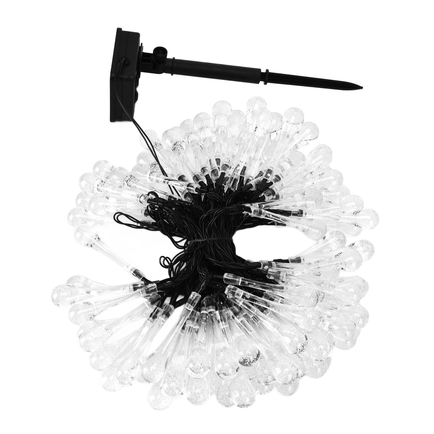 100LEDs String Lights Solar Powered Fairy Lamp 12m/39.3ft Waterproof Drop Shape for Patio Lawn Party DecorWarm Light