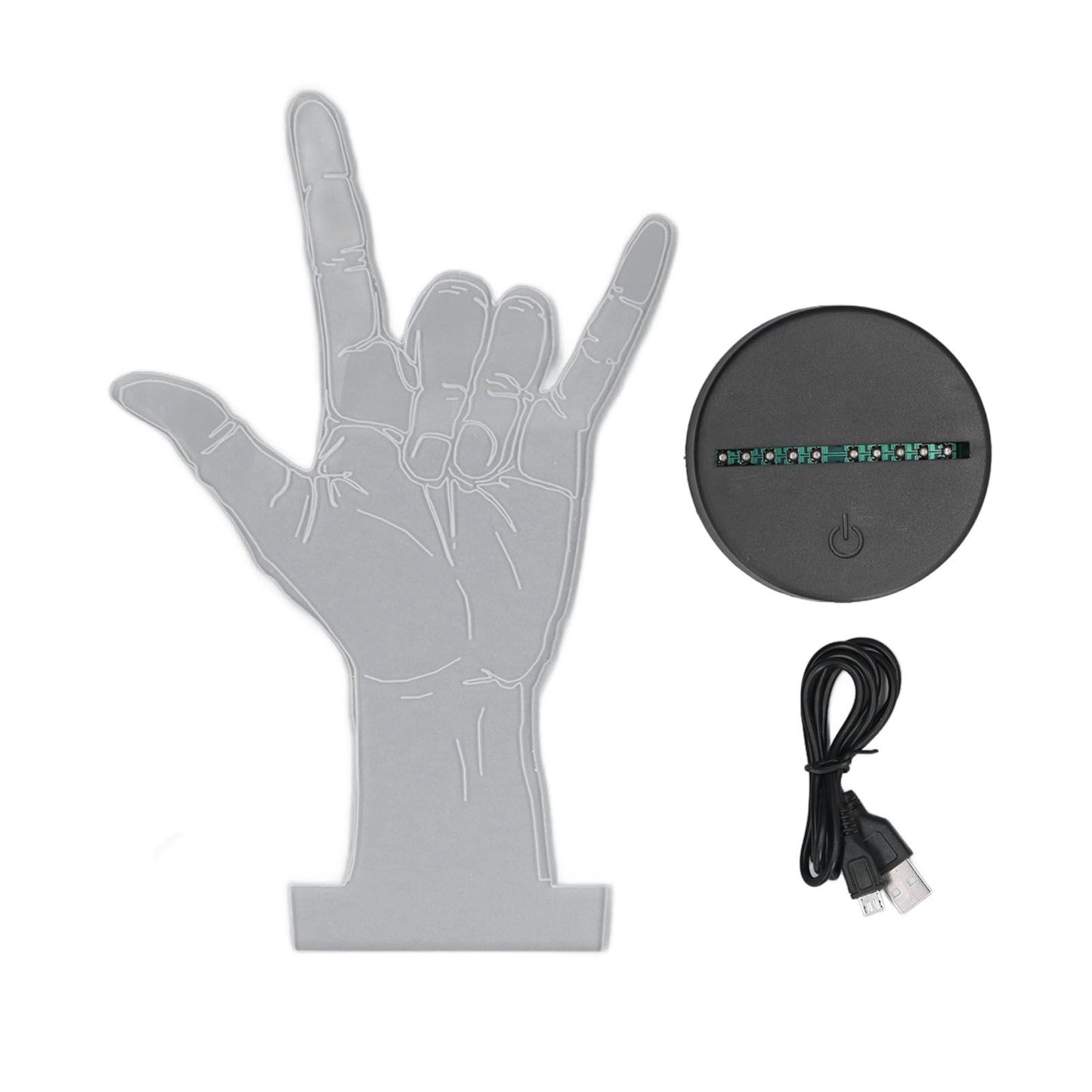 3D Sign Language I Love You Night Light Touch Control Adjustable USB Or Battery Powered Night Light for Valentine's Day