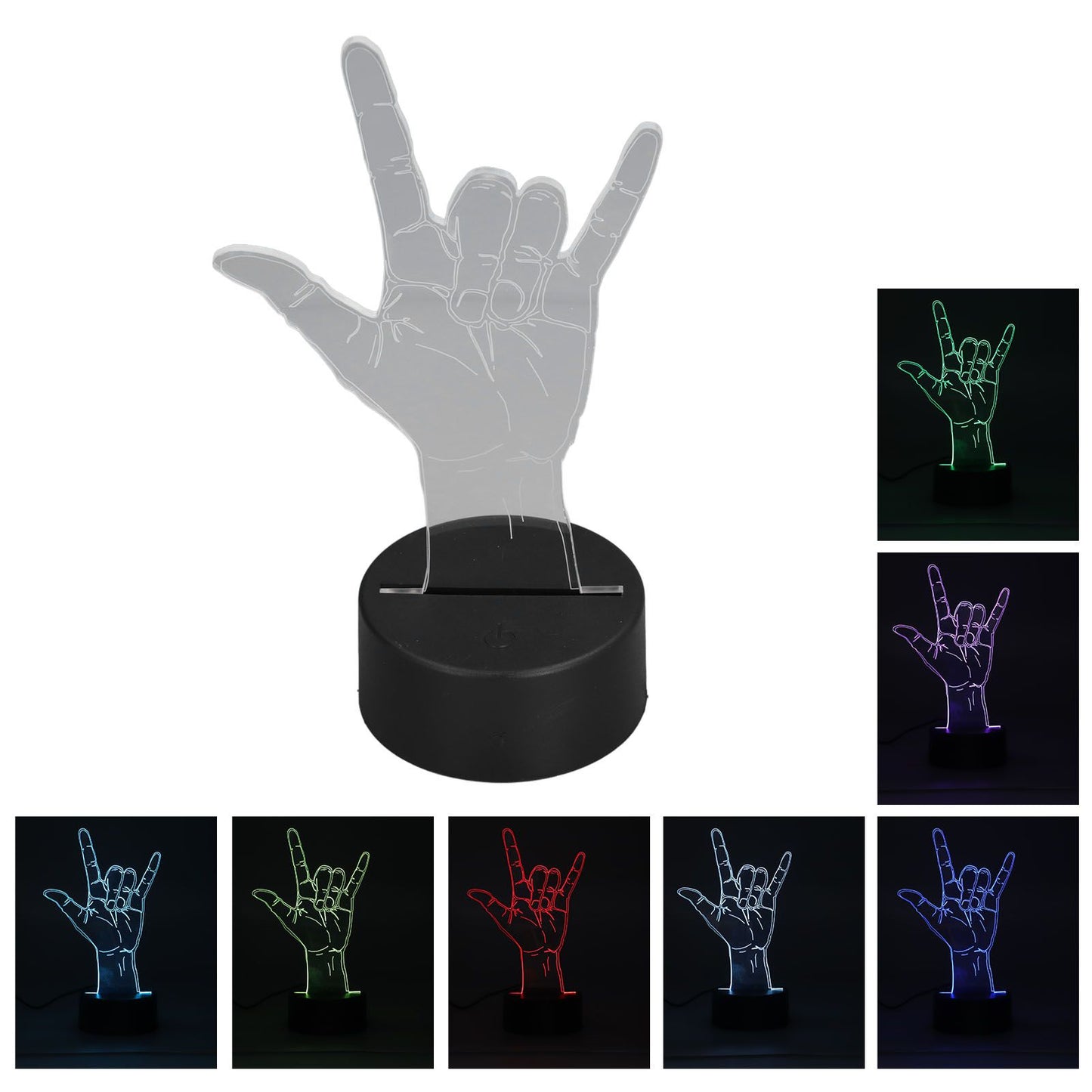 3D Sign Language I Love You Night Light Touch Control Adjustable USB Or Battery Powered Night Light for Valentine's Day