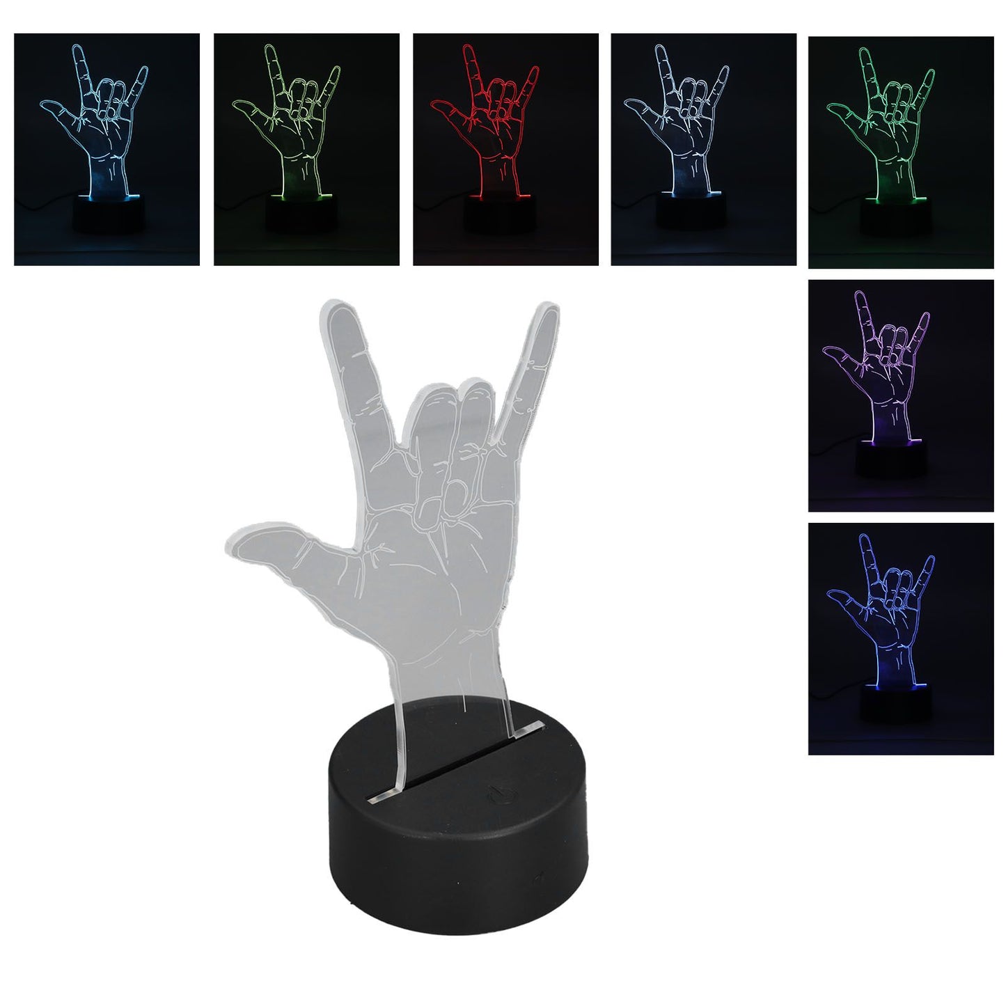 3D Sign Language I Love You Night Light Touch Control Adjustable USB Or Battery Powered Night Light for Valentine's Day