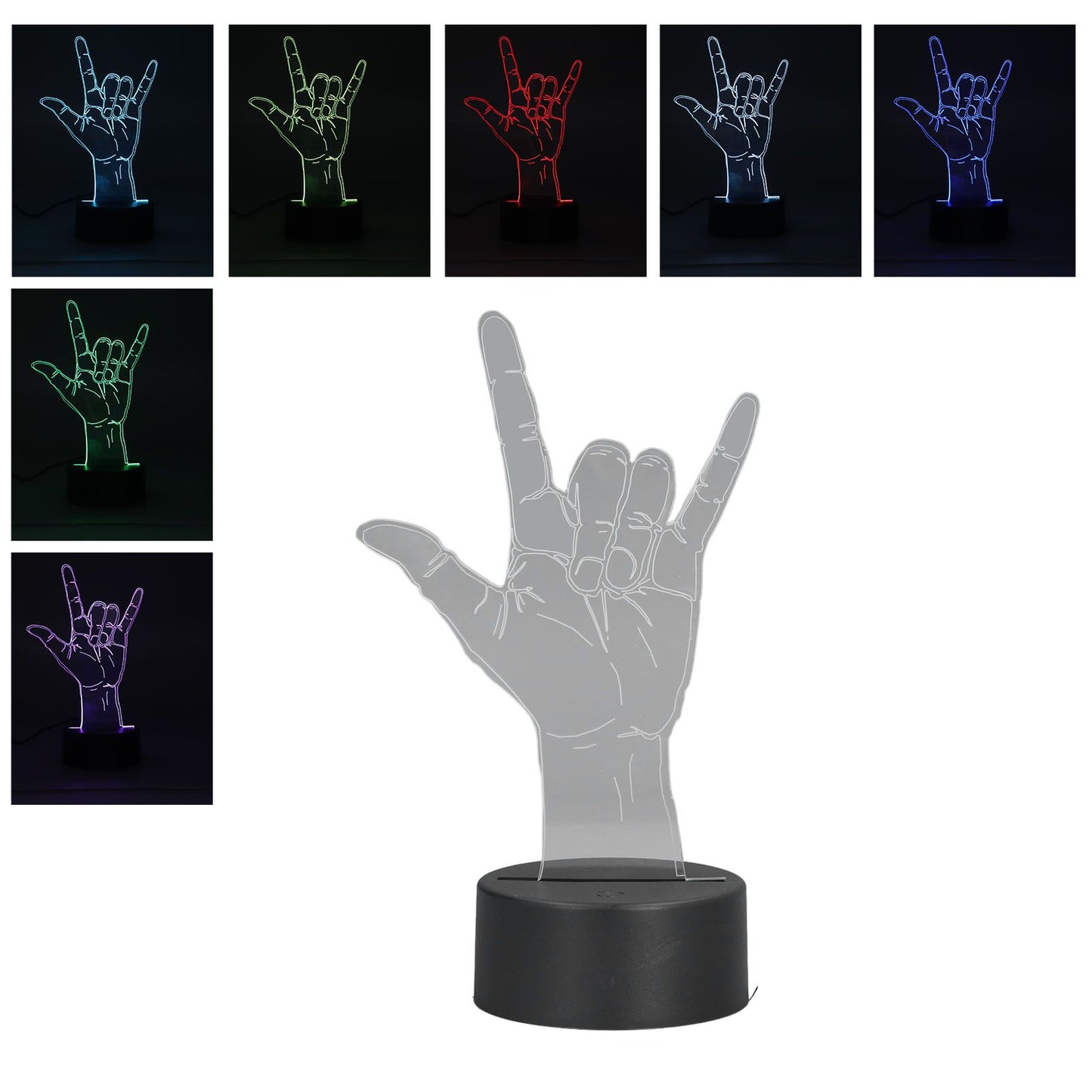 3D Sign Language I Love You Night Light Touch Control Adjustable USB Or Battery Powered Night Light for Valentine's Day