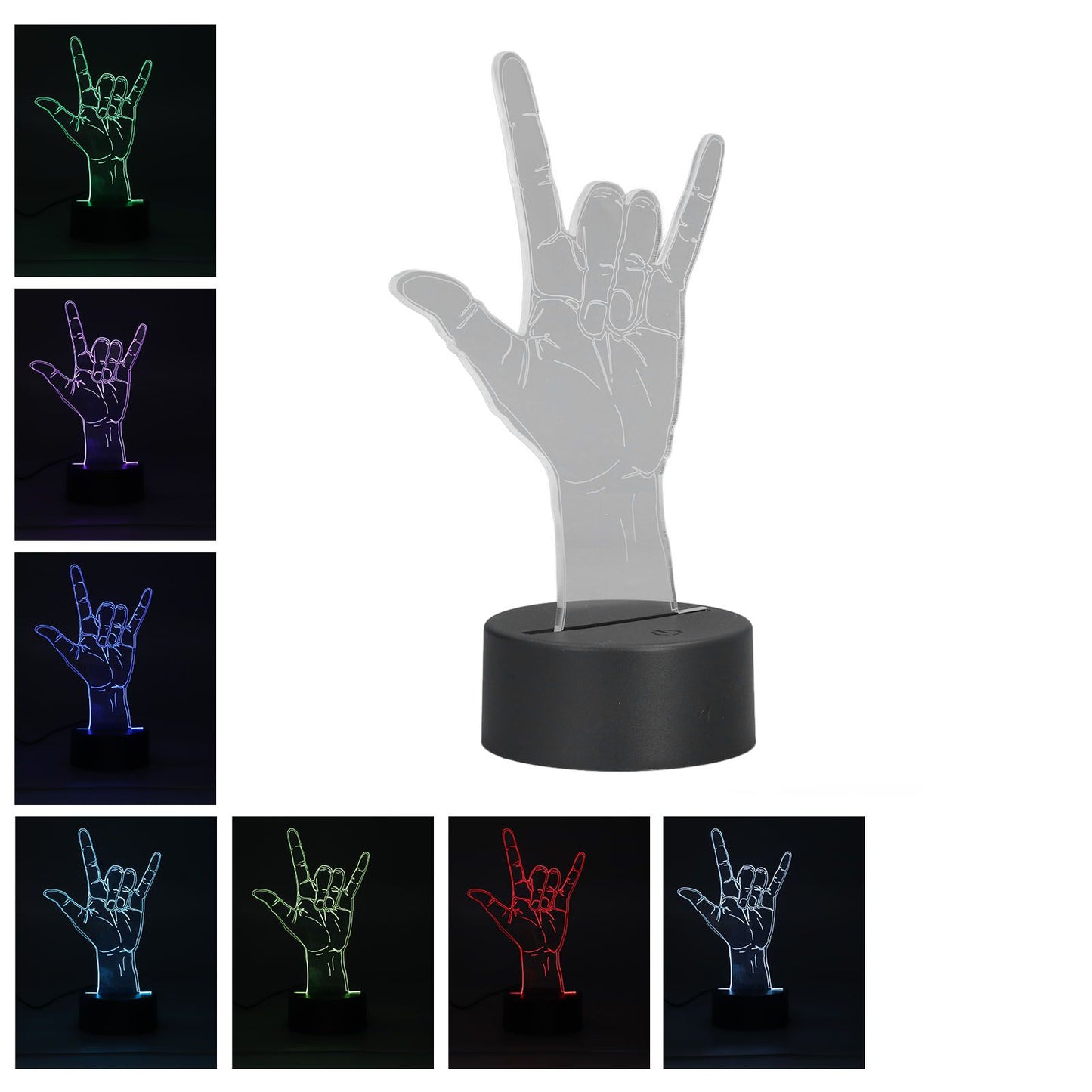 3D Sign Language I Love You Night Light Touch Control Adjustable USB Or Battery Powered Night Light for Valentine's Day