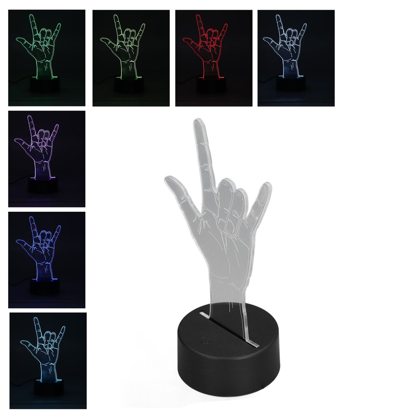 3D Sign Language I Love You Night Light Touch Control Adjustable USB Or Battery Powered Night Light for Valentine's Day
