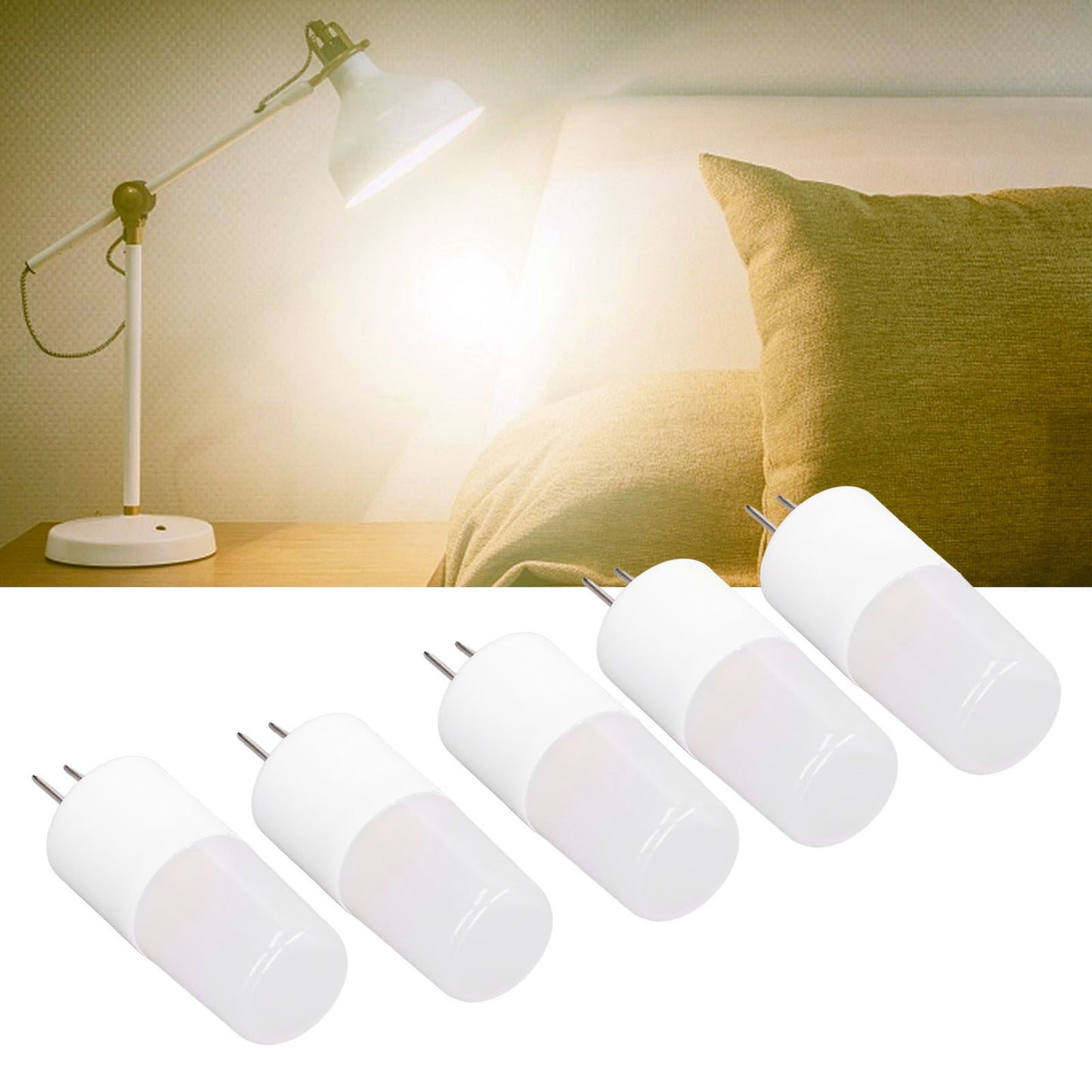 10PCS G4 Light Bulb Warm White LED Light Ceiling Lamp Bulb AC12V Wall Lamp Bulb for Living Room Office