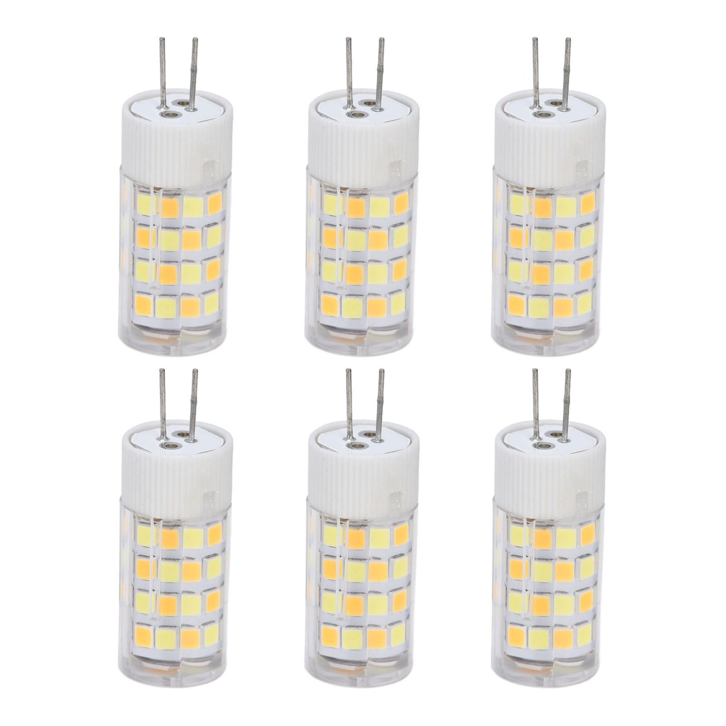 6PCS G4 Light Bulb 3 Light Color 220V Small Ceiling Lamp Bulb Wall Lamp Bulb for Home OfficeG4 5W 52LED