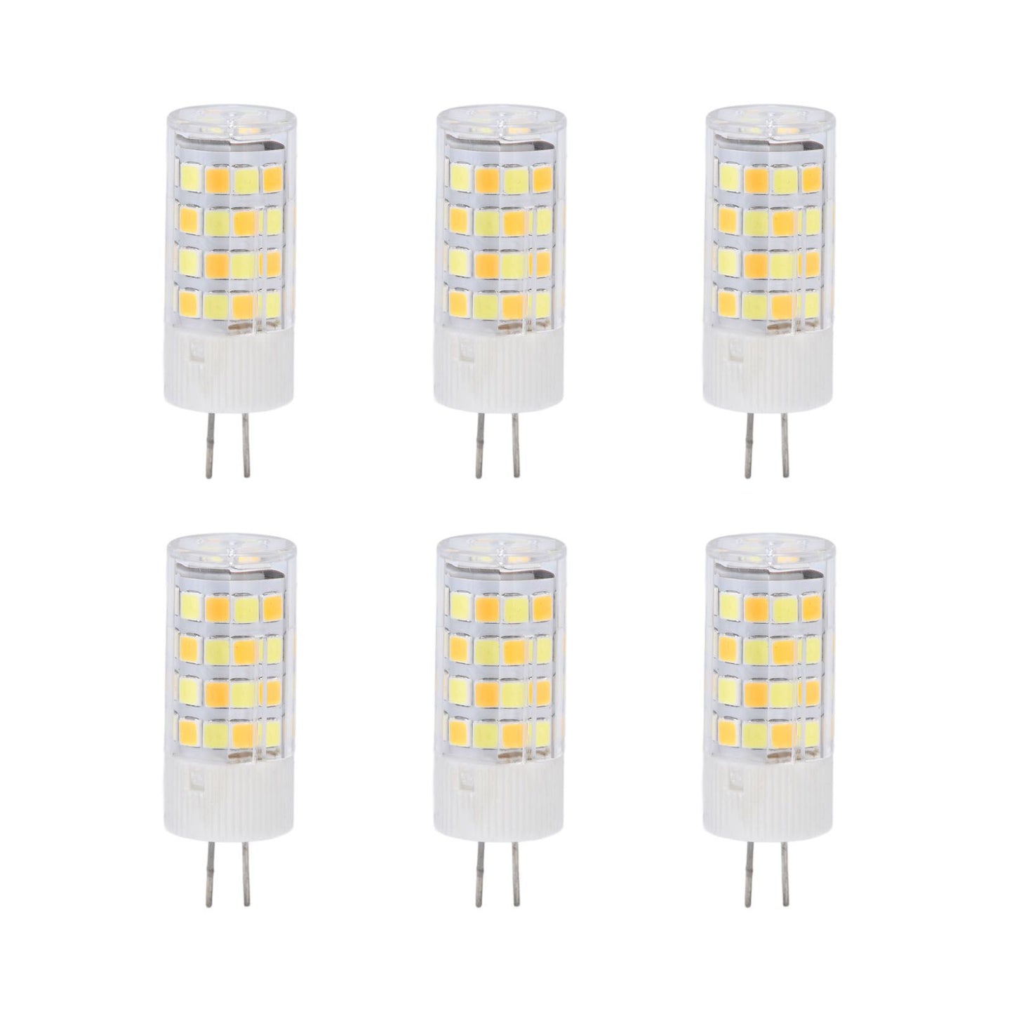 6PCS G4 Light Bulb 3 Light Color 220V Small Ceiling Lamp Bulb Wall Lamp Bulb for Home OfficeG4 5W 52LED