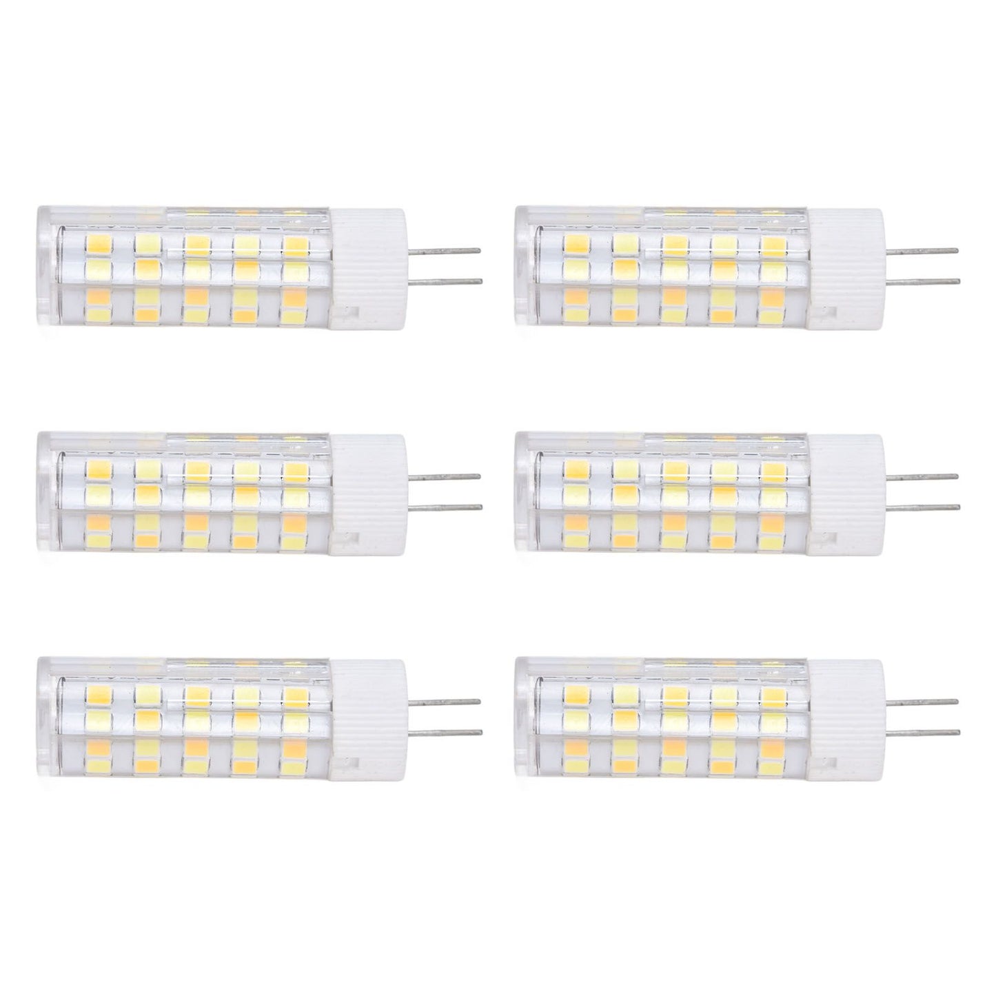 6PCS G4 Light Bulb 3 Light Color 220V Small Ceiling Lamp Bulb Wall Lamp Bulb for Home OfficeG4 7W 64LED