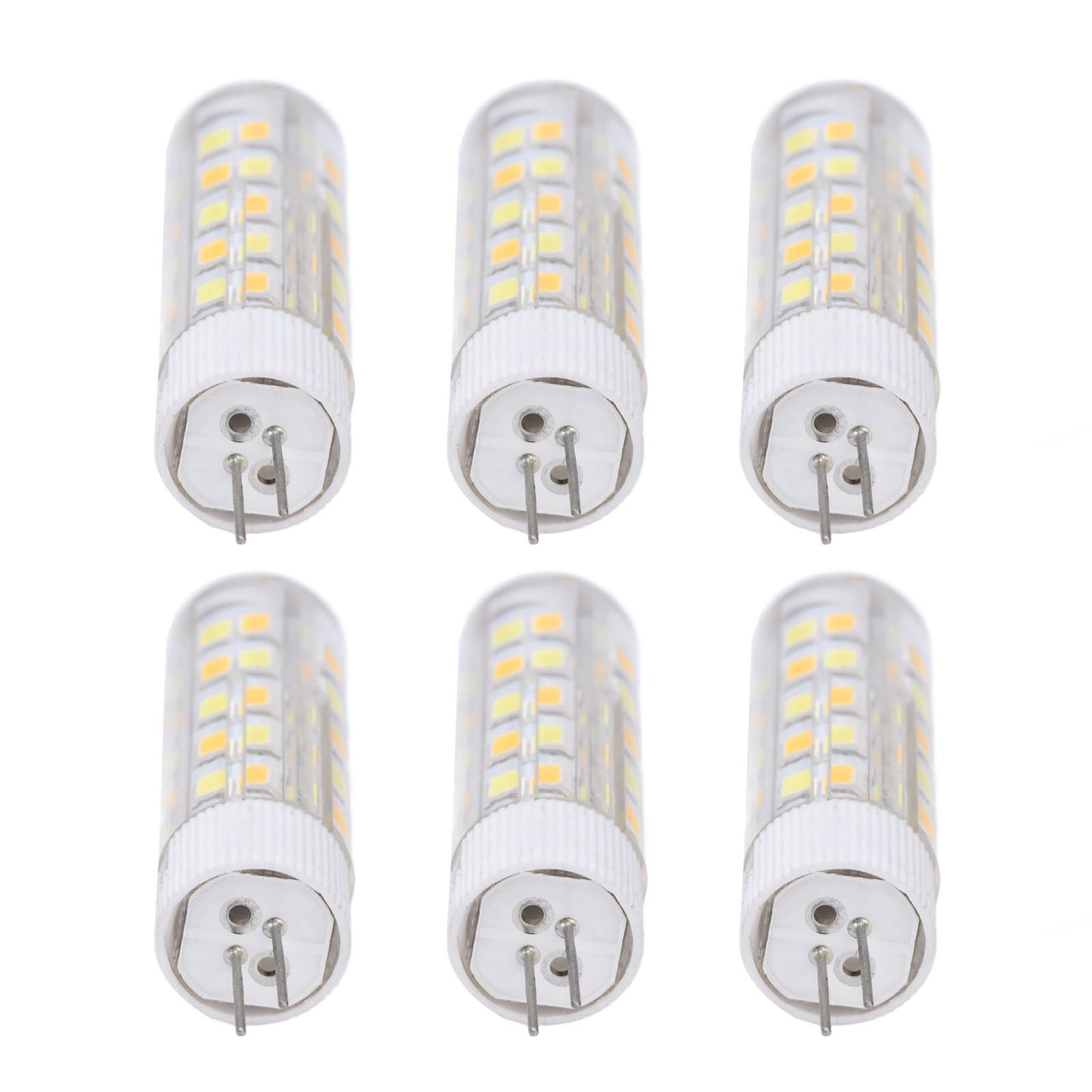 6PCS G4 Light Bulb 3 Light Color 220V Small Ceiling Lamp Bulb Wall Lamp Bulb for Home OfficeG4 7W 64LED
