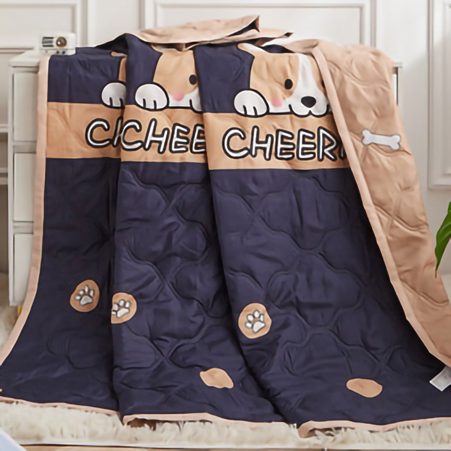 Summer Air Conditioner Quilt Machine Washable Soft Breathable Portable Air Conditioner Blanket Summer Comforter Cute Bear 150x200cm