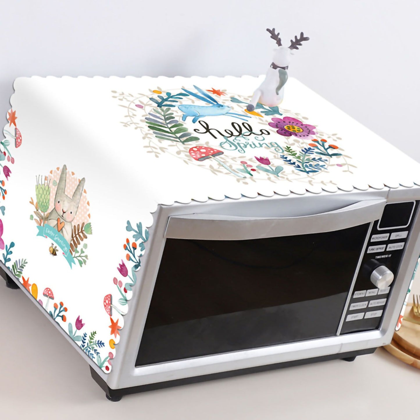 Microwave Cover Cloth Oven Cute Dust Proof Shiled Universal Oil Proof Nordic Style Simple Parts Daisy 35x100cm