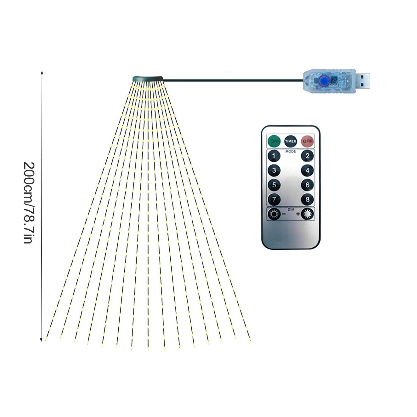 Christmas Tree Decorative Lights String Garden Layout Waterfall Lights Party Camping Atmosphere Lights LED Water Lights