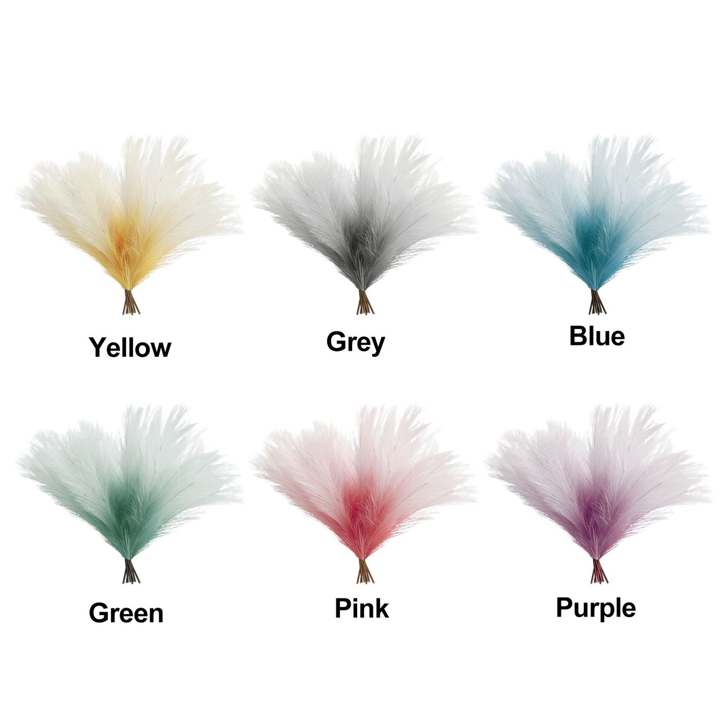 8Pcs Artificial Pampas Grass Versatile Decorative Gradient Green Modern Vase Filler Faux Pampas Grass For Home Office Parties
