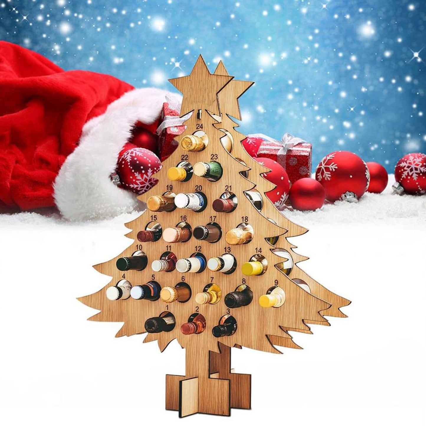 Adult Christmas Tree Countdown Decorations Christmas Wine Rack Wine Holder Decor