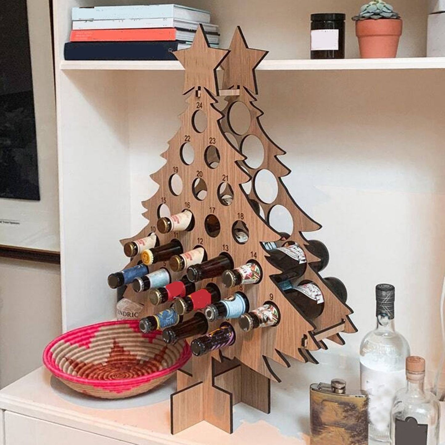 Adult Christmas Tree Countdown Decorations Christmas Wine Rack Wine Holder Decor