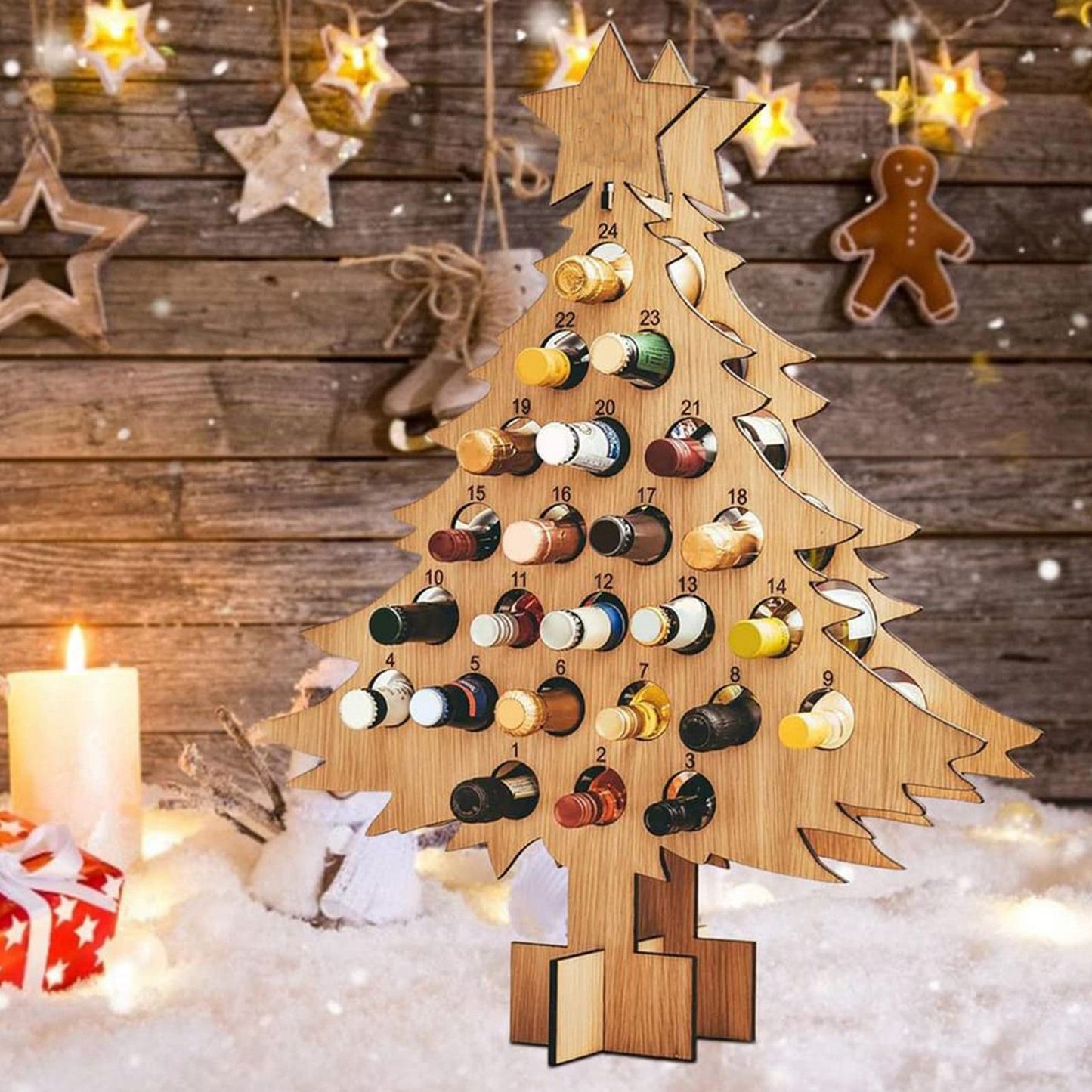 Adult Christmas Tree Countdown Decorations Christmas Wine Rack Wine Holder Decor
