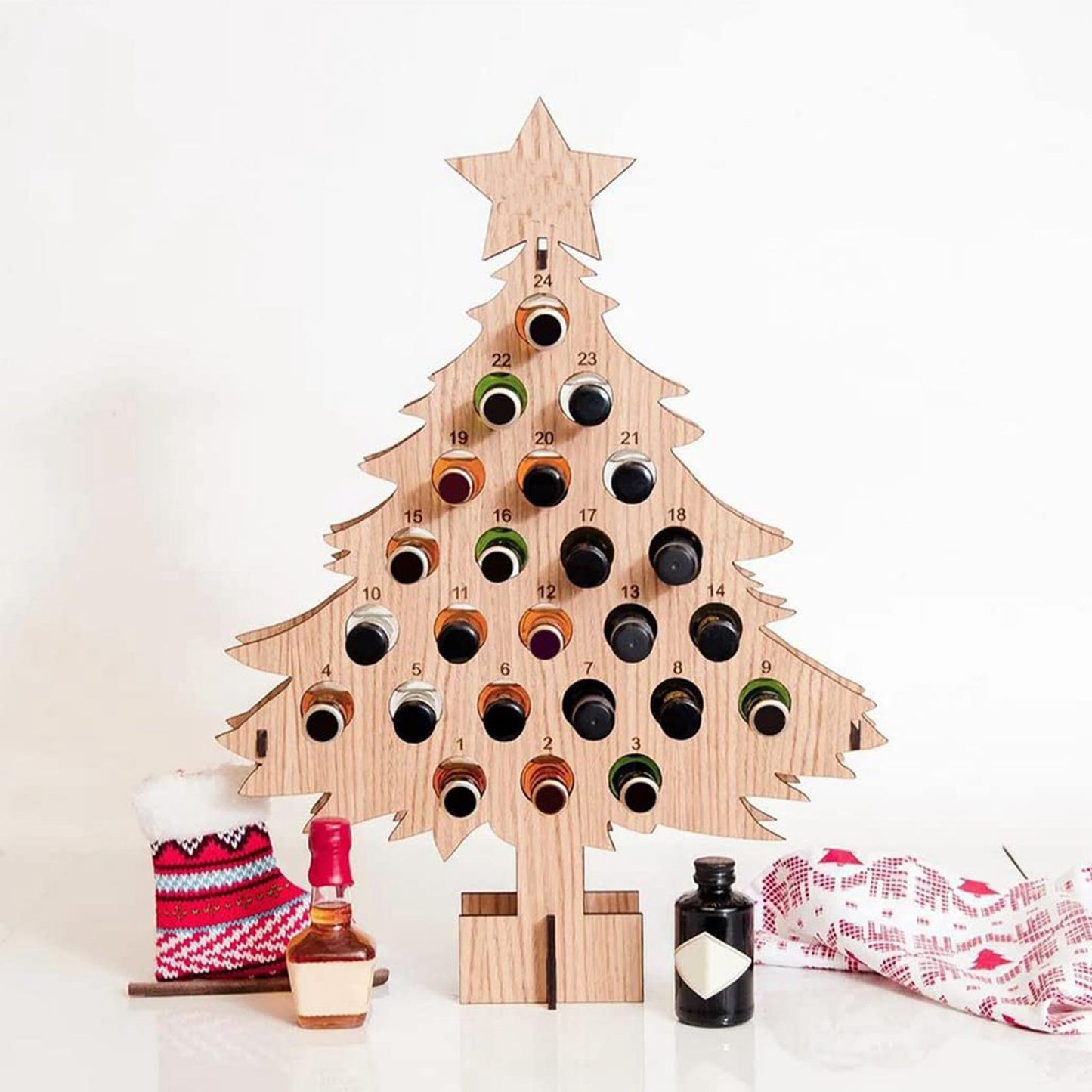 Adult Christmas Tree Countdown Decorations Christmas Wine Rack Wine Holder Decor