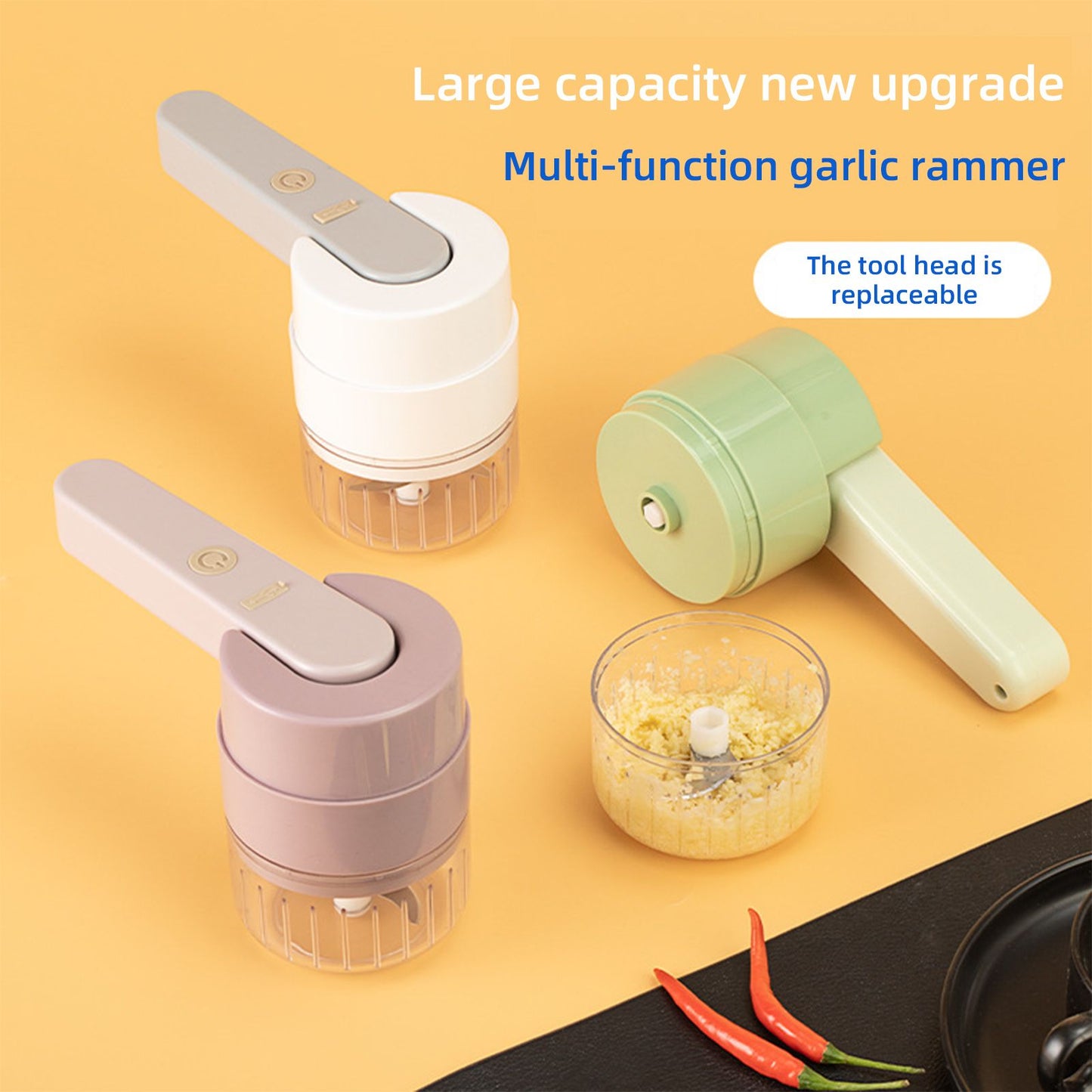 6 In1 Garlic Beater Wireless Garlic Masher Multifunctional Mini Handheld Small Whisk Garlic Masher Home Electric Garlic Masher