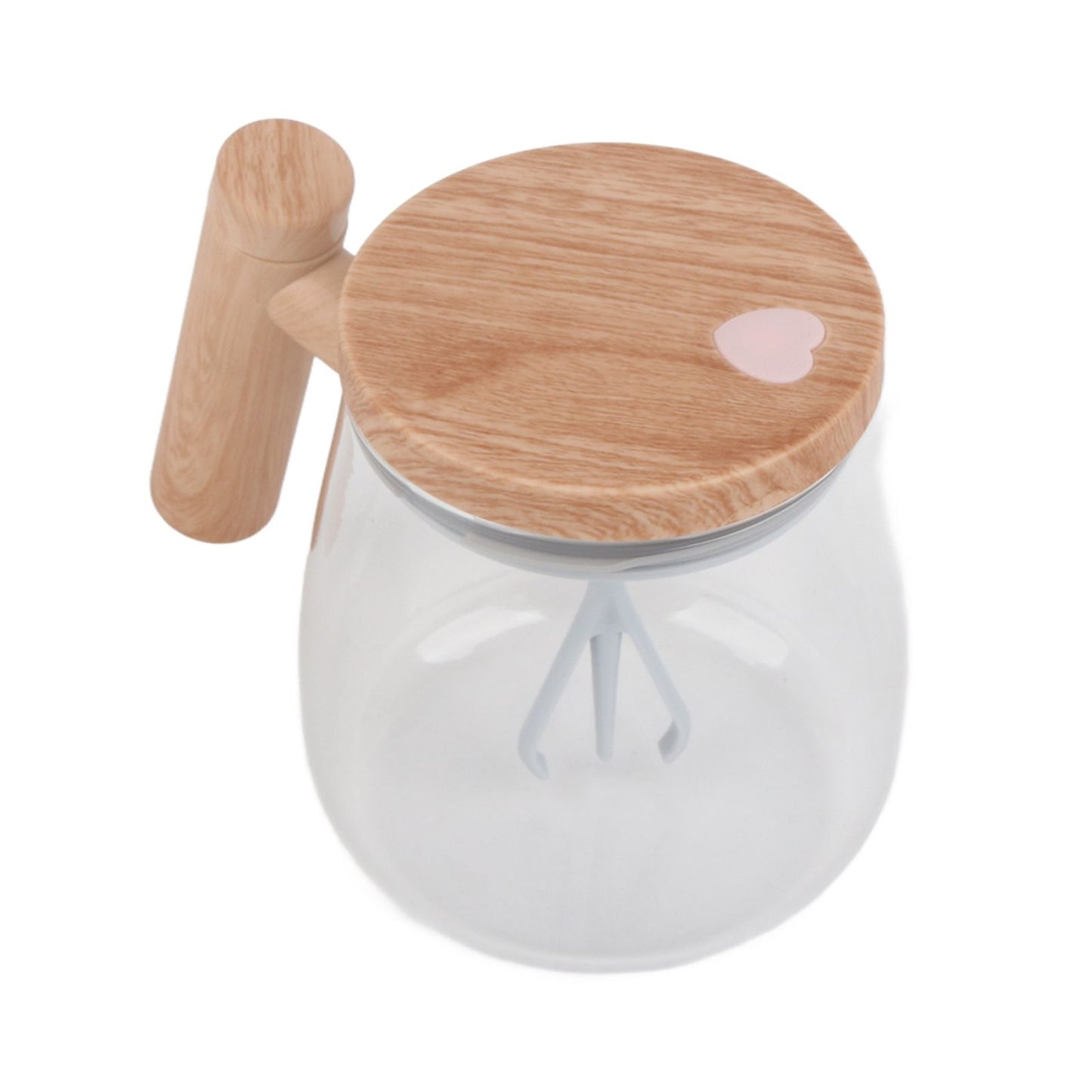 Automatic Stirring Coffee Mug with Transparent Lid Beige White 350ml 400mAh IPX6 Type C Touch Switch Electric Mixing Cup for Coffee Milk