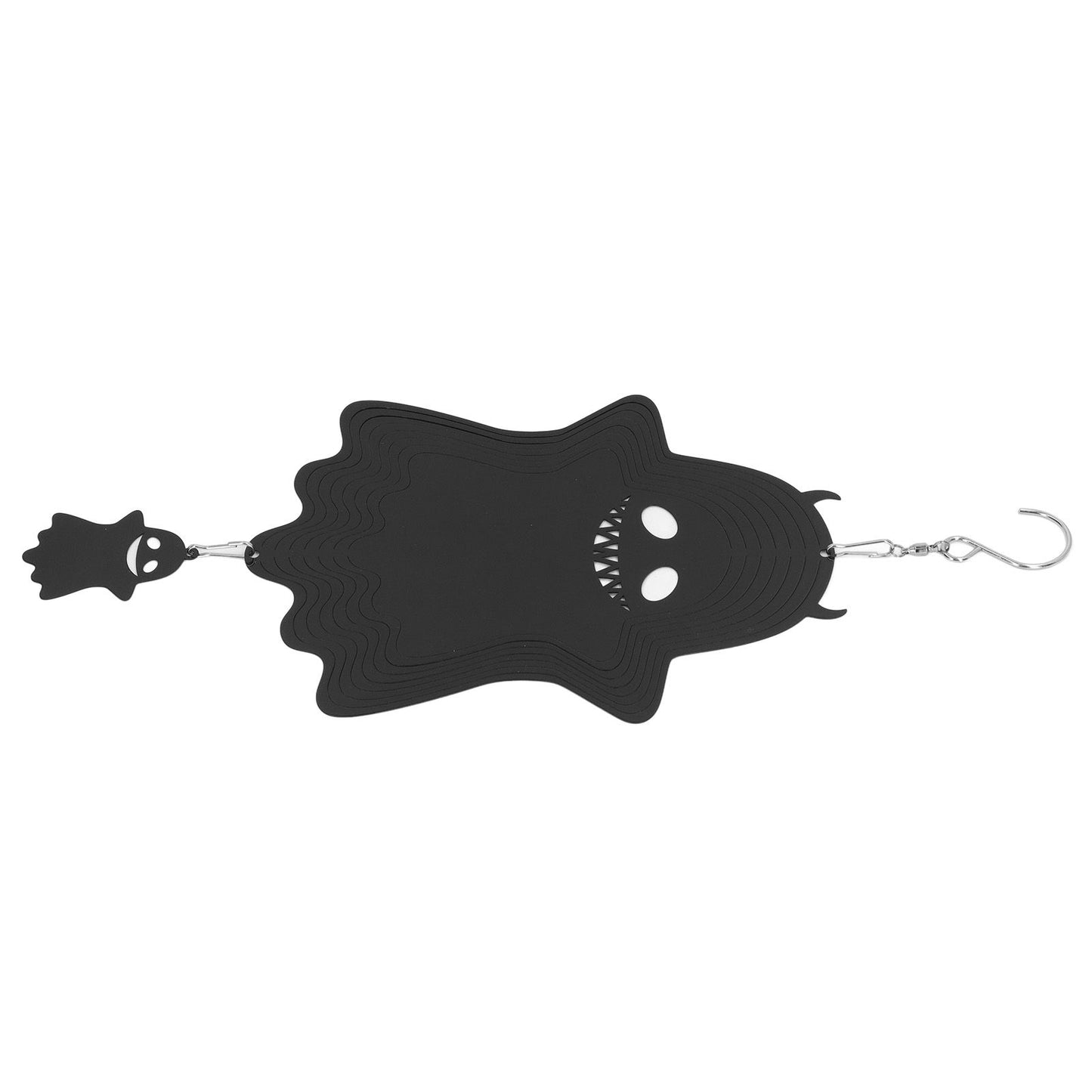 Ghost Wind Chimes Stainless Steel Wind Bell 3D Ghost Wind Spinners Halloween Ornament for Garden Yard Decoration 35x15cm