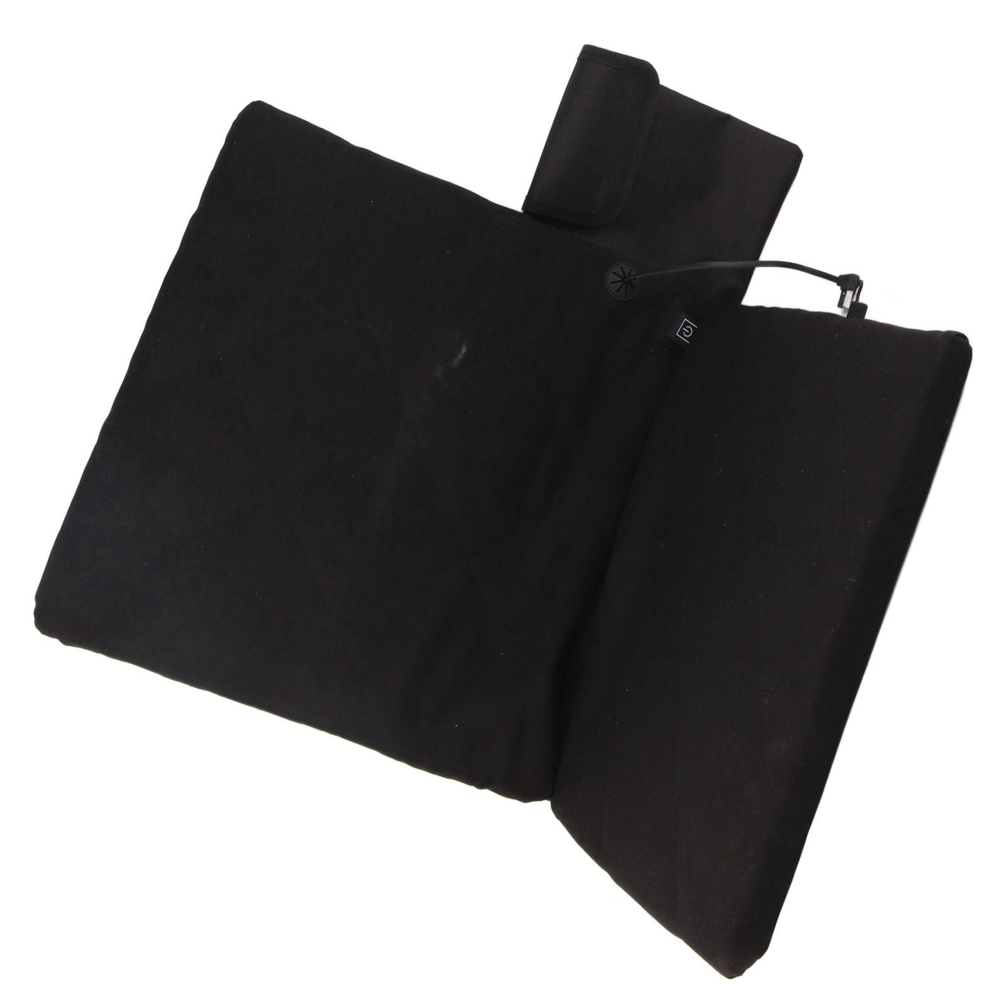 Electric Heating Seat Cushion Foldable Stadium Seats Heated Cover Pads with Backrest for Camping Fishing Hunting Black
