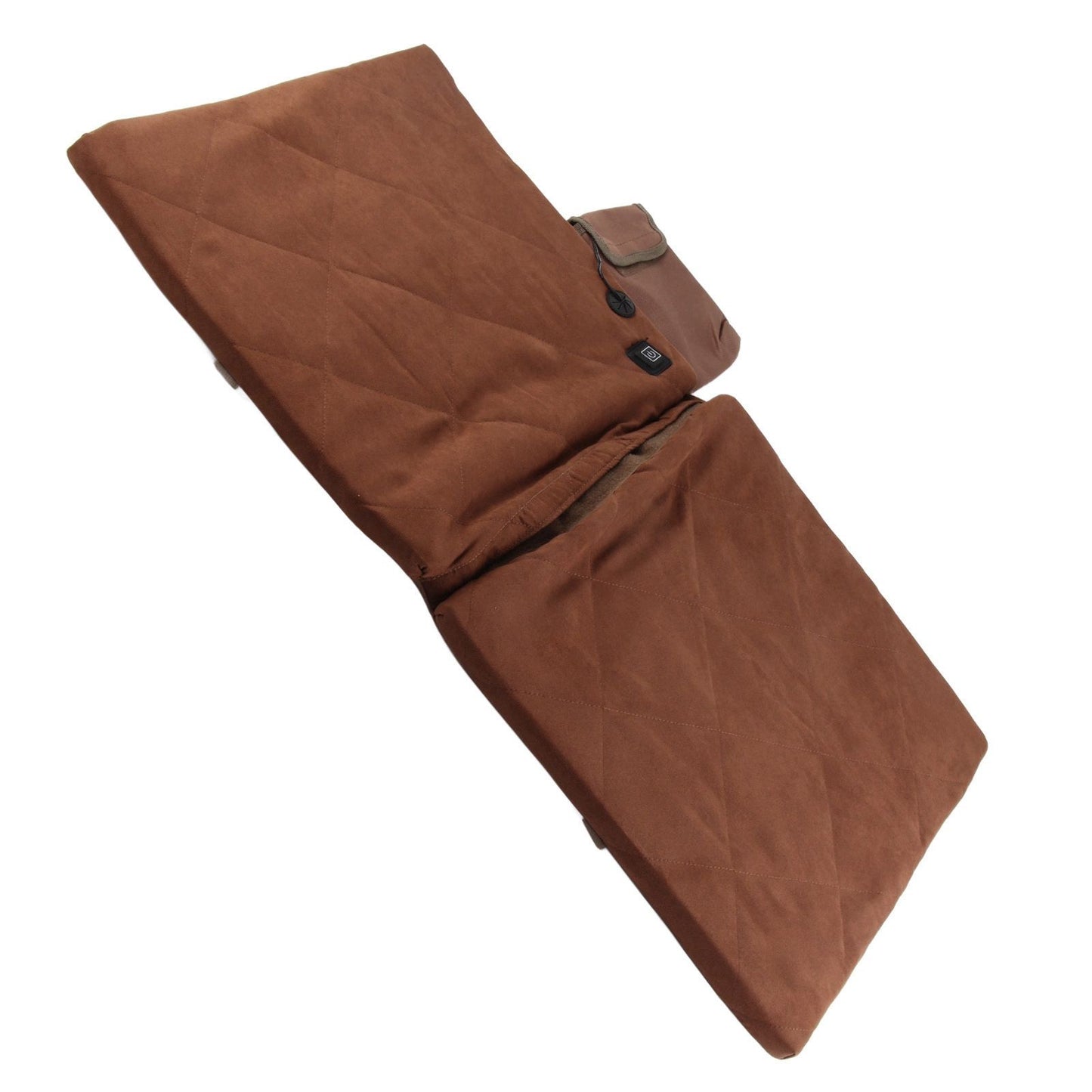 Electric Heating Seat Cushion Foldable Stadium Seats Heated Cover Pads with Backrest for Camping Fishing Hunting Khaki