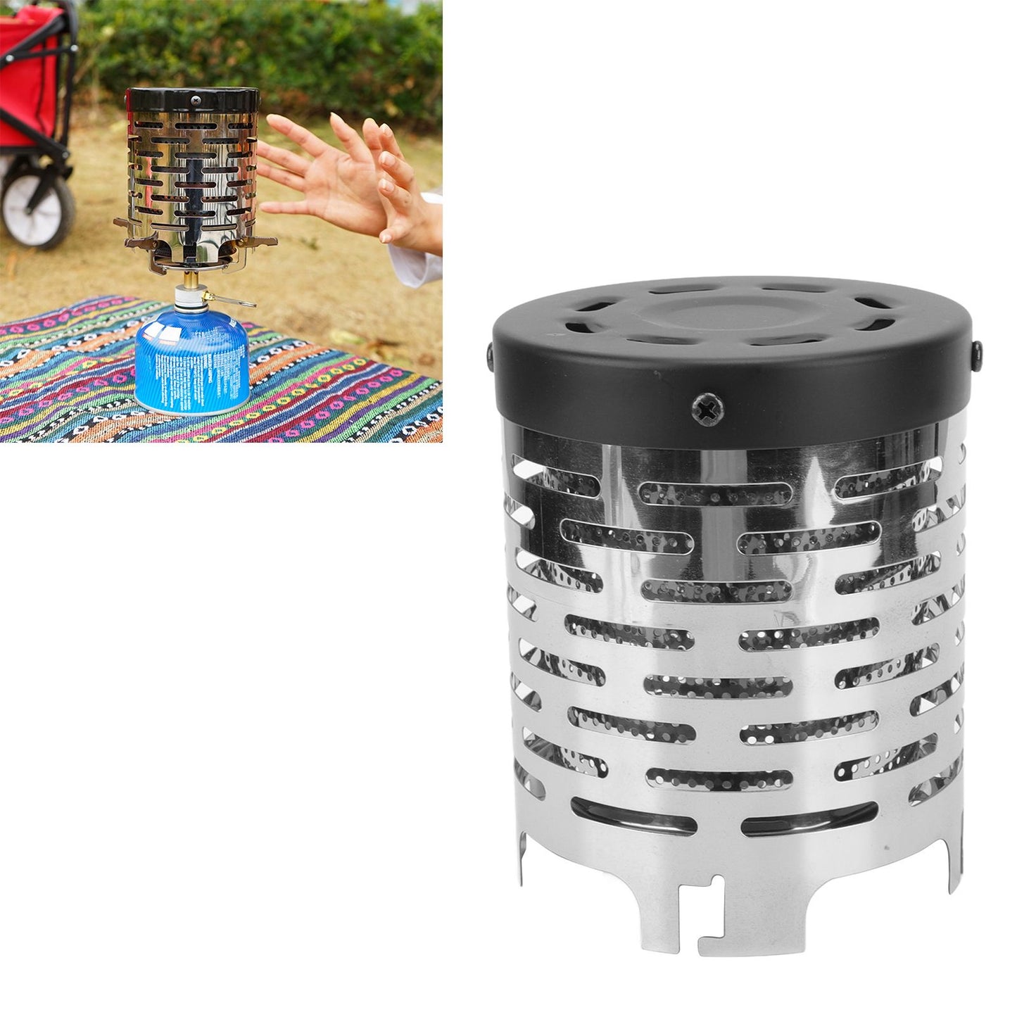 Camping Heating Stove Cover Portable Mini Stainless Steel Outdoor Camping Stove Accessories for Autumn Winter