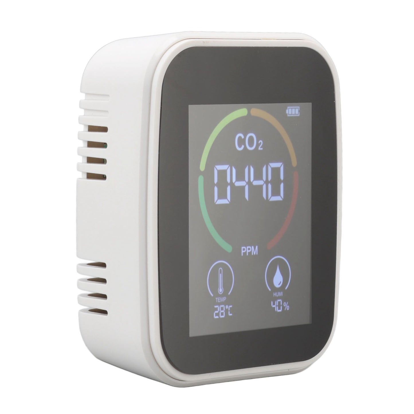 Indoor Air Quality Monitor Co2 Carbon Dioxide Detector TVOC Air Temperature Humidity Quality Detector White