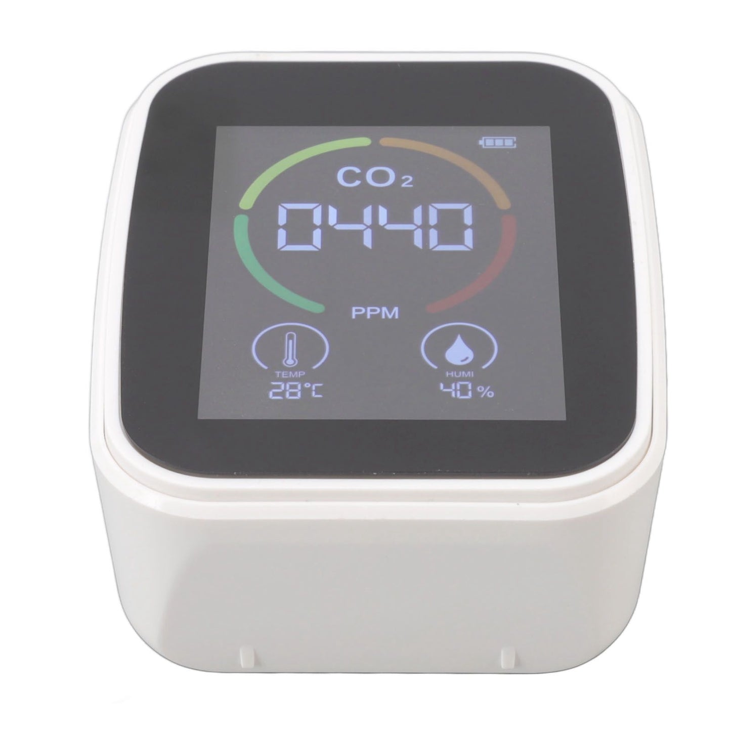 Indoor Air Quality Monitor Co2 Carbon Dioxide Detector TVOC Air Temperature Humidity Quality Detector White