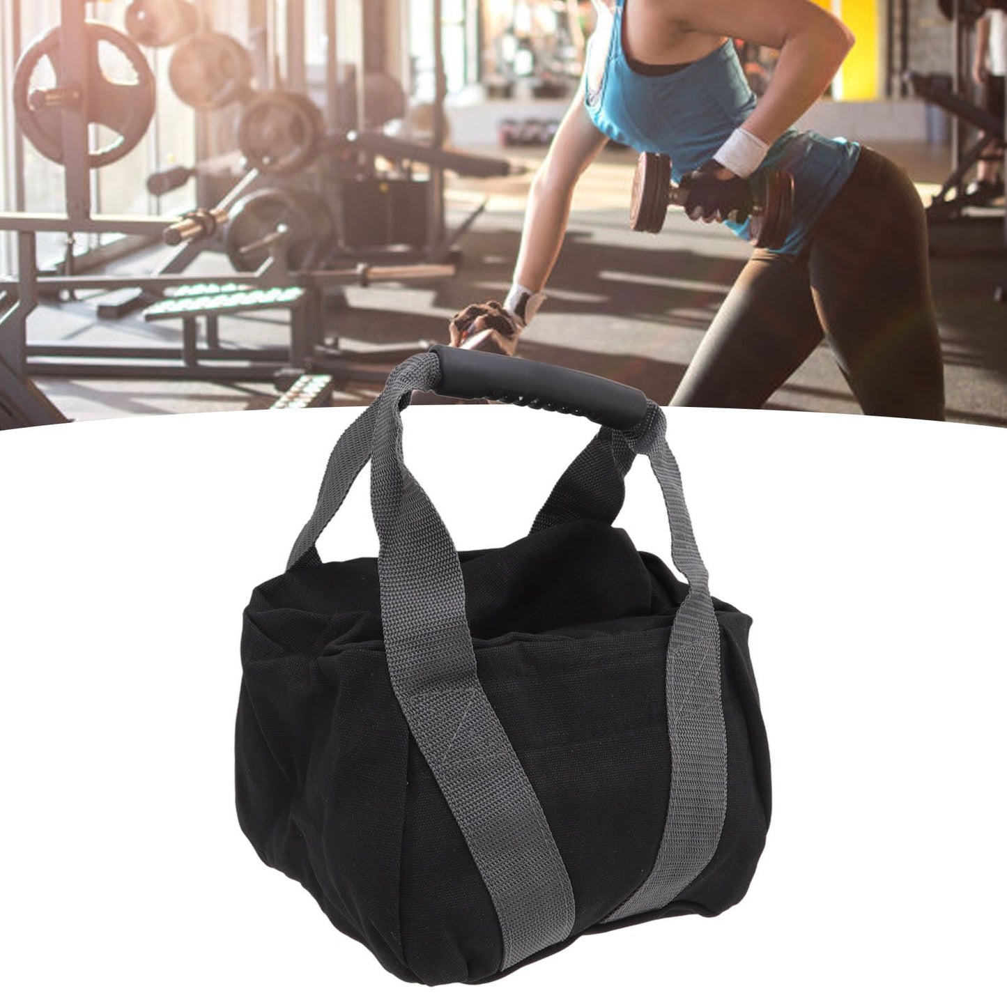 Workout Sandbag Tear Resistant with Ergonomic Handle 12oz Canvas Weightlifting Sand Bag for Fitness Exercise