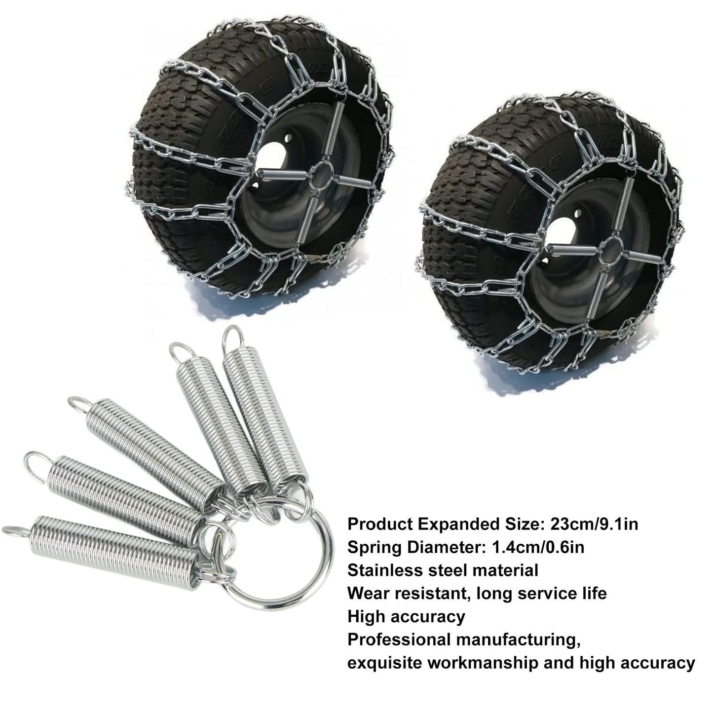 2pcs Tire Chain Tensioner Stainless Steel 23cm High Accuracy Chain Tensioner for Snow Blower