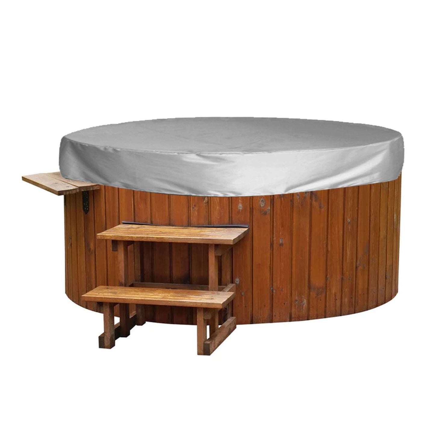 Outdoor Furniture Dust Covers Round Bathtub Cover 190 Silver Polyester Taffeta Hot Tub Waterproof Cover 190x30cm Grey