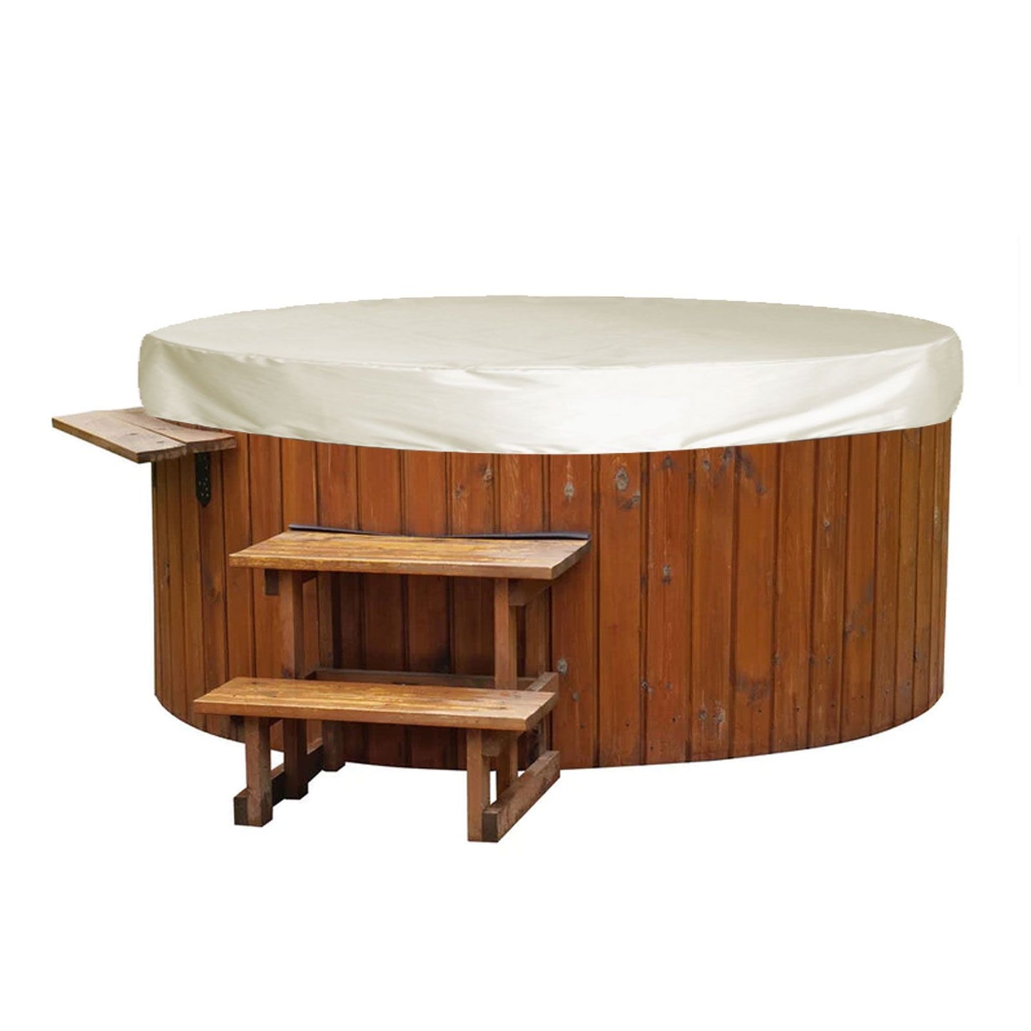 Outdoor Furniture Dust Covers Round Bathtub Cover 190 Silver Polyester Taffeta Hot Tub Waterproof Cover 190x30cm Beige