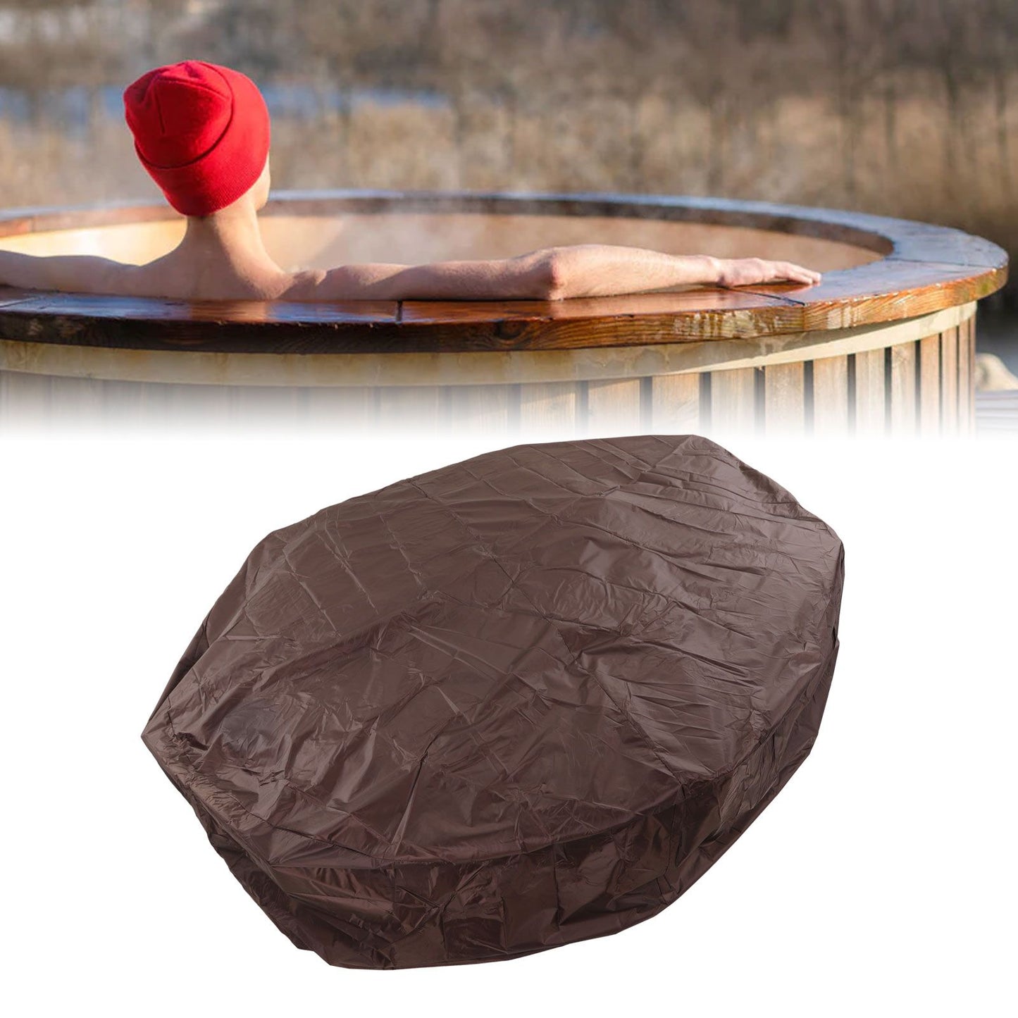 Outdoor Furniture Dust Covers Round Bathtub Cover 190 Silver Polyester Taffeta Hot Tub Waterproof Cover 210x30cm Coffee