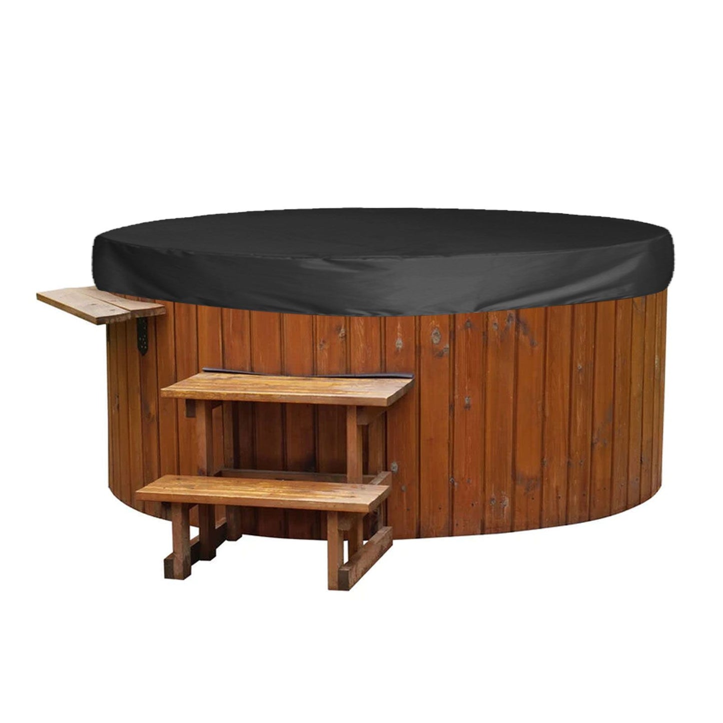 Outdoor Furniture Dust Covers Round Bathtub Cover 190 Silver Polyester Taffeta Hot Tub Waterproof Cover 215x70cm Black