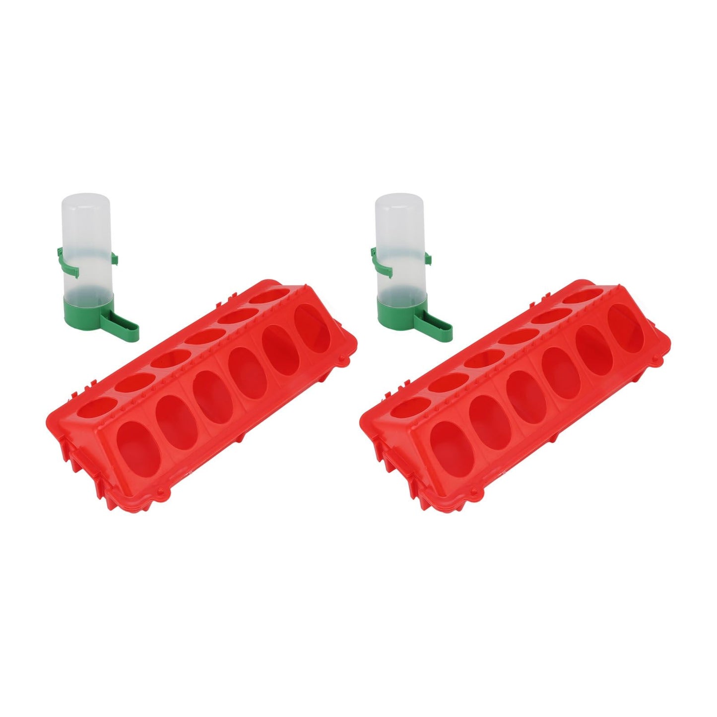 2Set Flip Top Chick Birds Water Feeder PP Chicken Trough Automatic Feeder with Splatter Proof Cover Poultry Equipment M Waterer 90ML