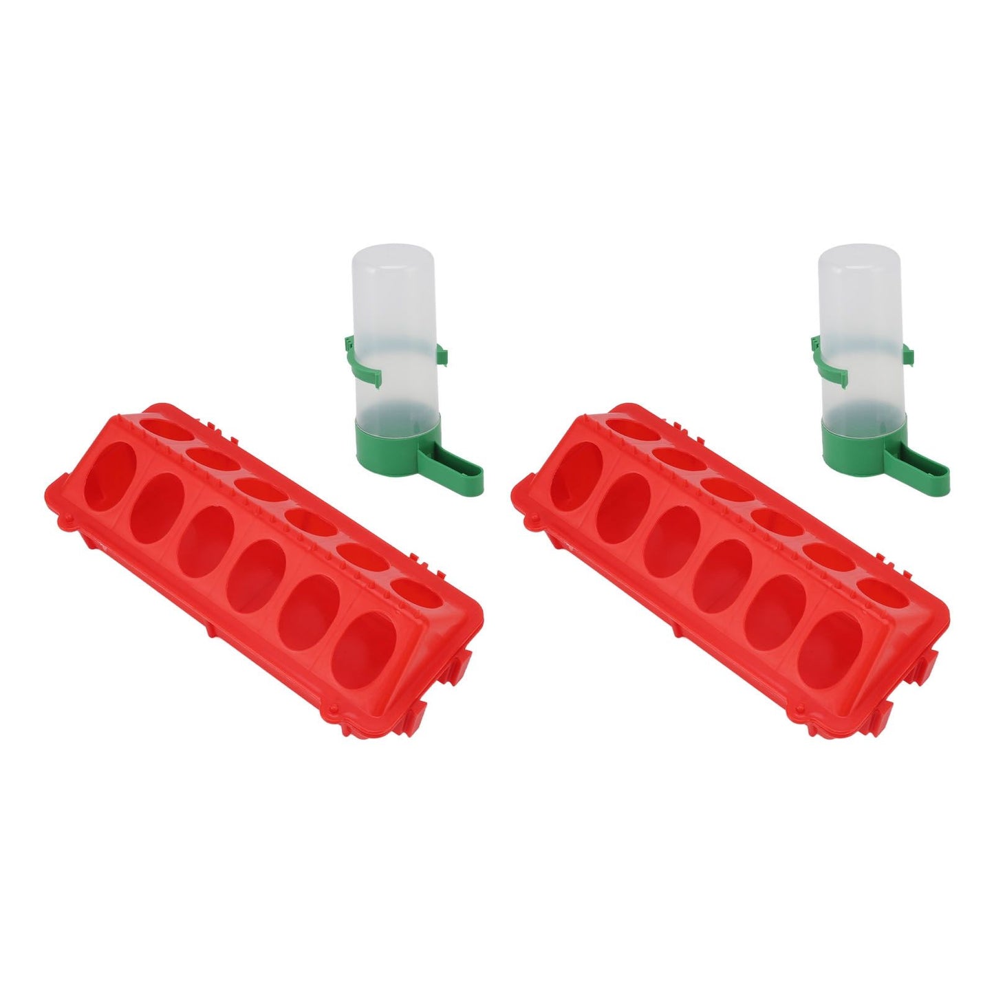 2Set Flip Top Chick Birds Water Feeder PP Chicken Trough Automatic Feeder with Splatter Proof Cover Poultry Equipment M Waterer 90ML