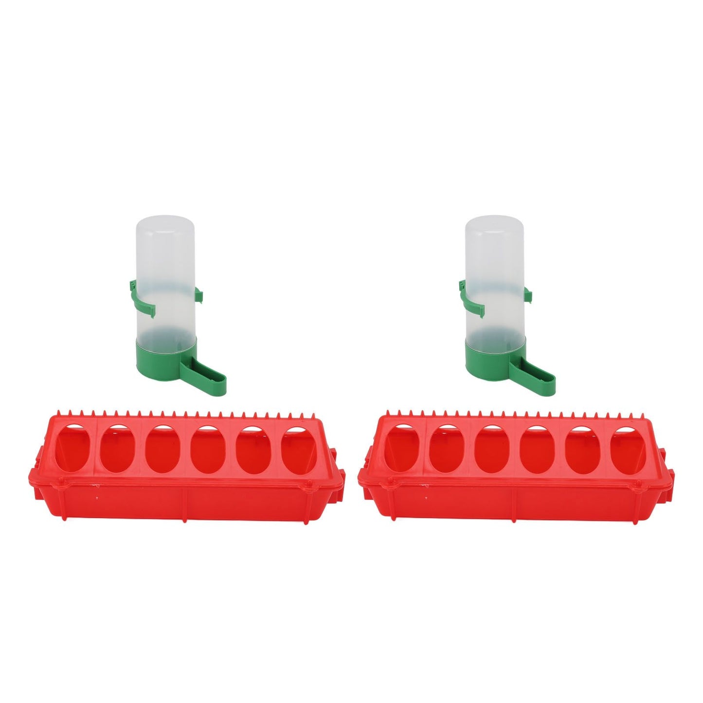 2Set Flip Top Chick Birds Water Feeder PP Chicken Trough Automatic Feeder with Splatter Proof Cover Poultry Equipment M Waterer 90ML