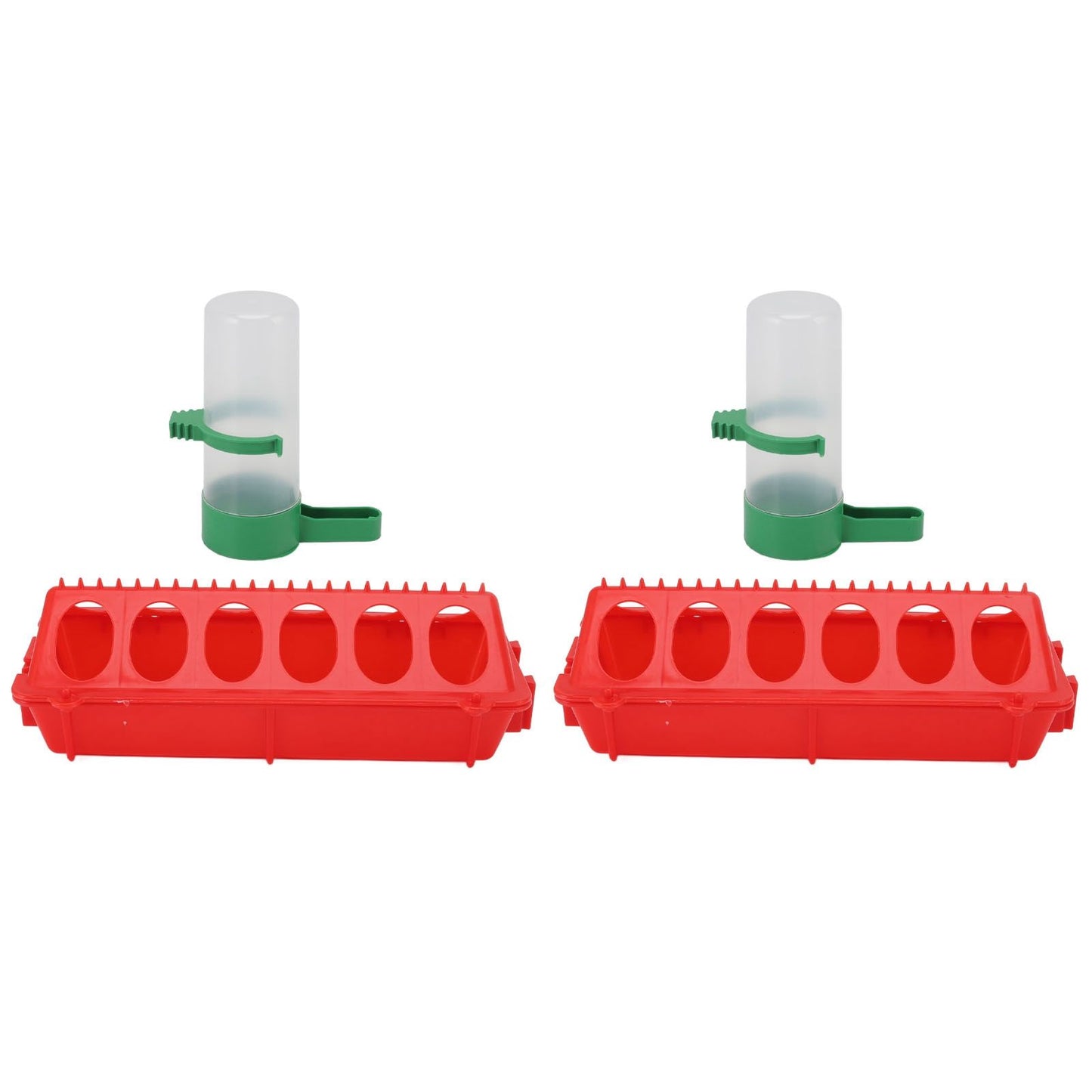 2Set Flip Top Chick Birds Water Feeder PP Chicken Trough Automatic Feeder with Splatter Proof Cover Poultry Equipment S Waterer 60ML