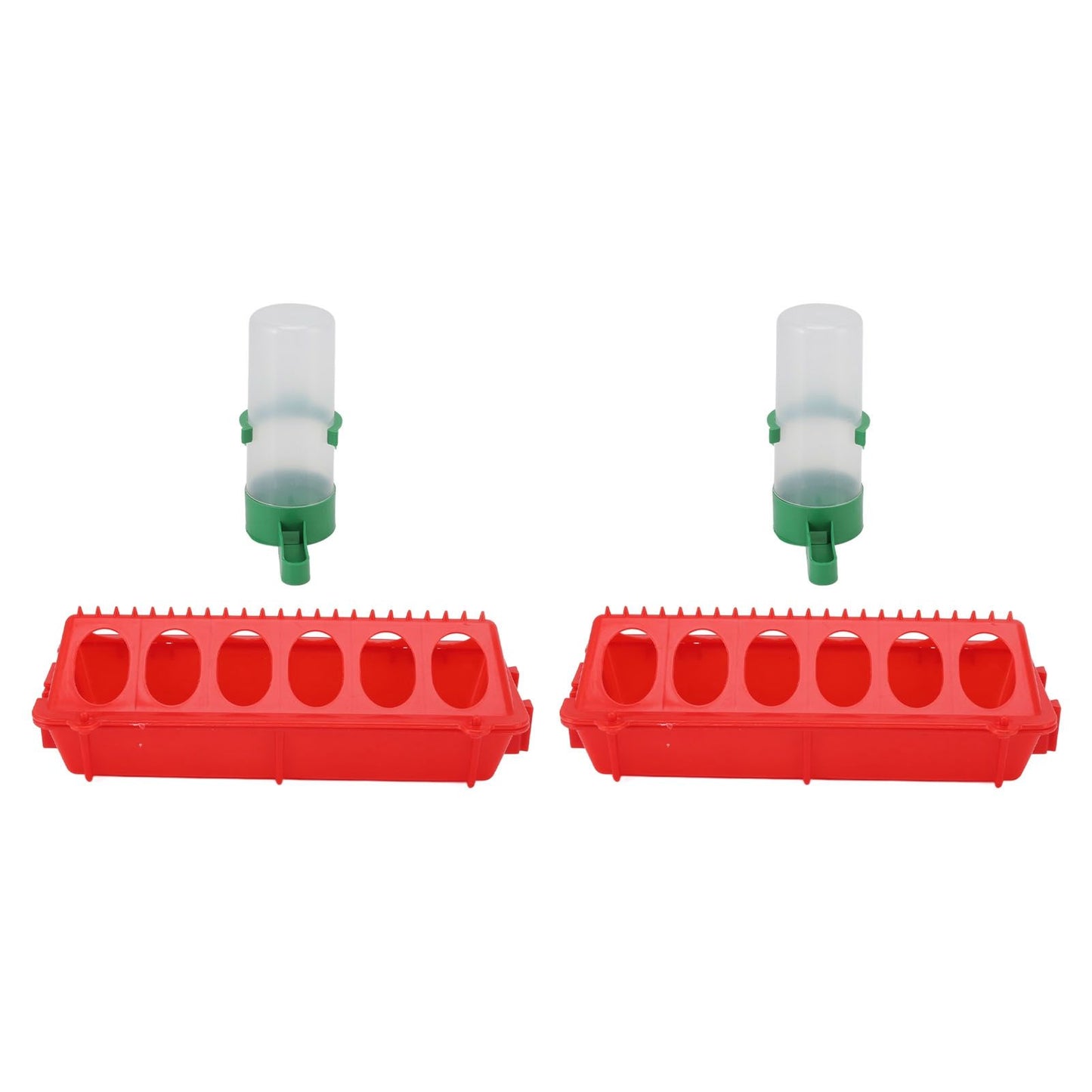 2Set Flip Top Chick Birds Water Feeder PP Chicken Trough Automatic Feeder with Splatter Proof Cover Poultry Equipment S Waterer 60ML
