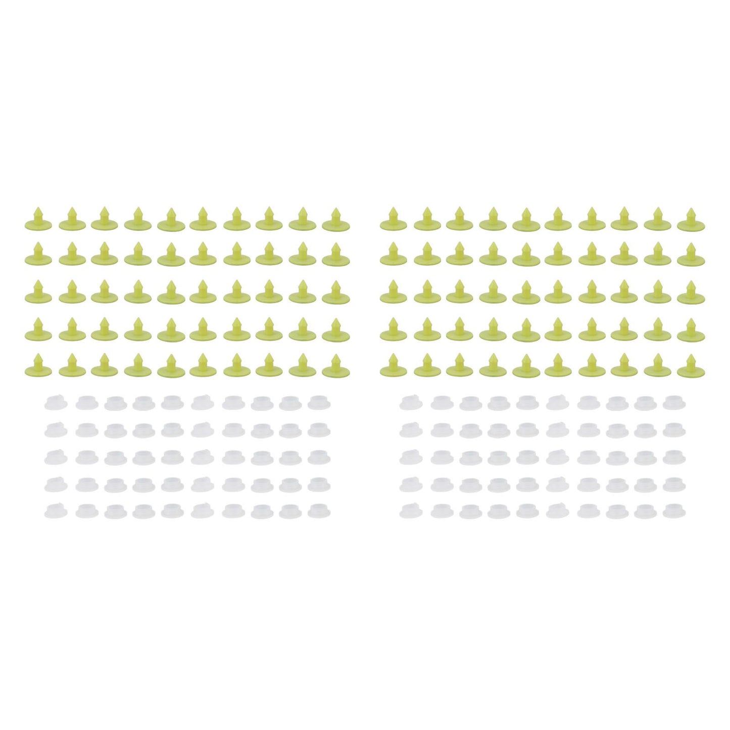 100PCS Livestock Ear Tag Bright Yellow PP Fadeless Reusable Universal Animal Ear Tag for Rabbit