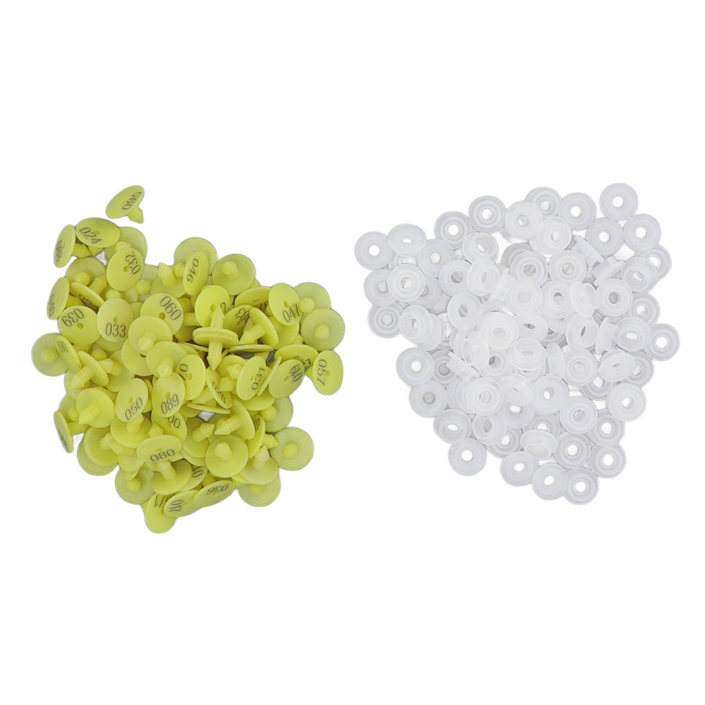 100PCS Livestock Ear Tag Bright Yellow PP Fadeless Reusable Universal Animal Ear Tag for Rabbit