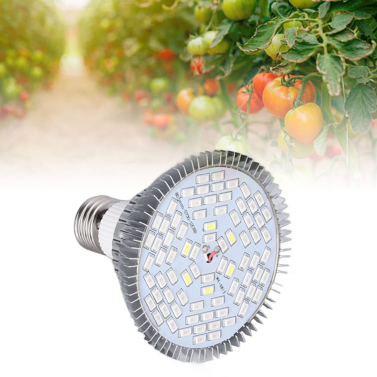LED Grow Lamp Bulb E27 Low Power Consumption Full Spectrum Low Heat Generation LED Plant Growth Lamp Bulb 85‑265V 50W, 78 Beads